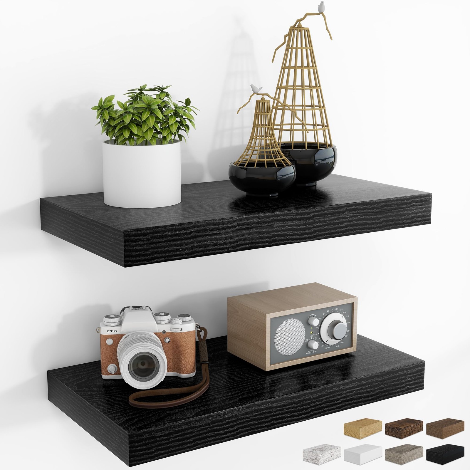 16Inch Floating Shelves for Wall 2 Pack Shelves for Bedroom|Kitchen|Bathroom ...
