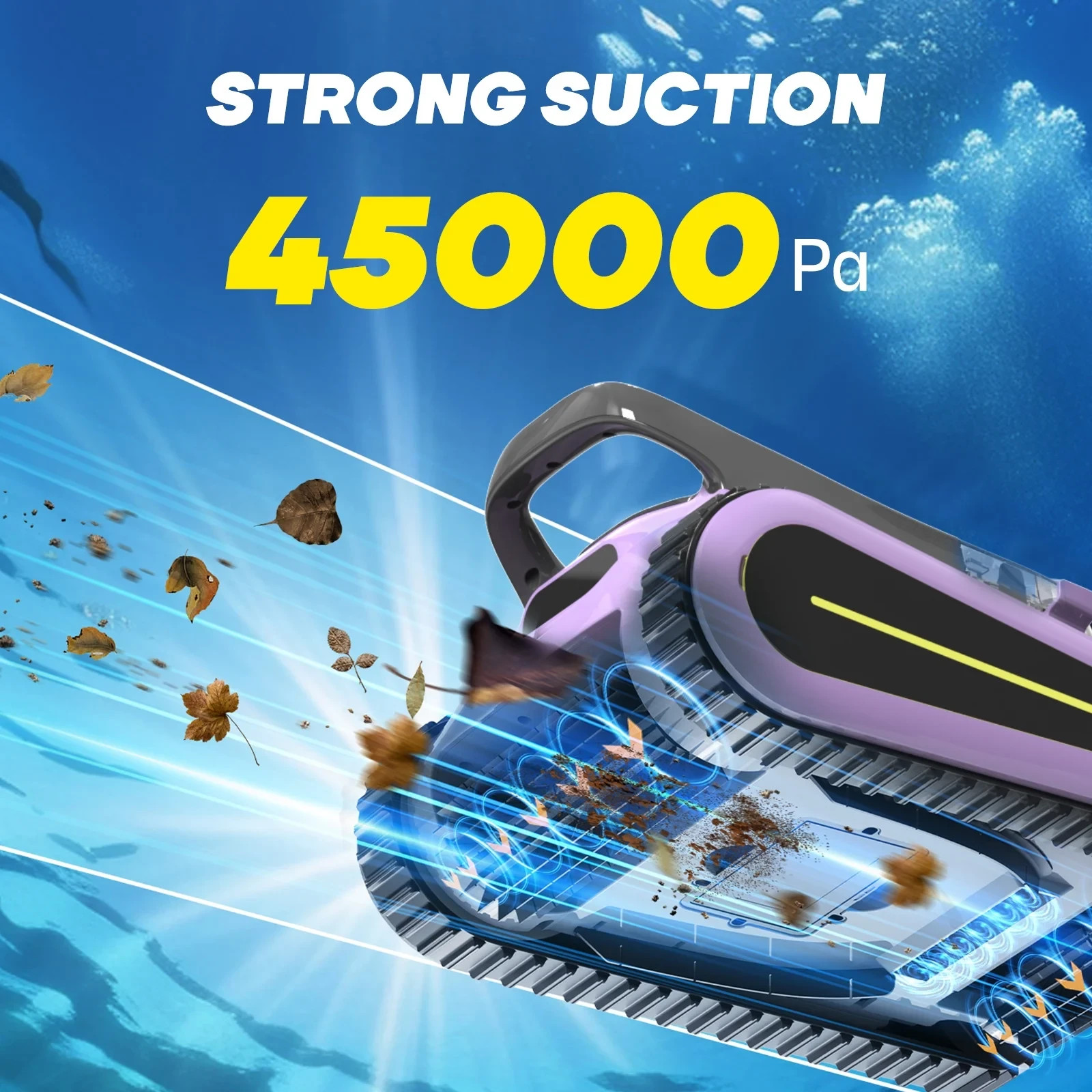 Seauto Cordless Robotic Pool Cleaner Sonar Navigation Wall Climbing APP Support