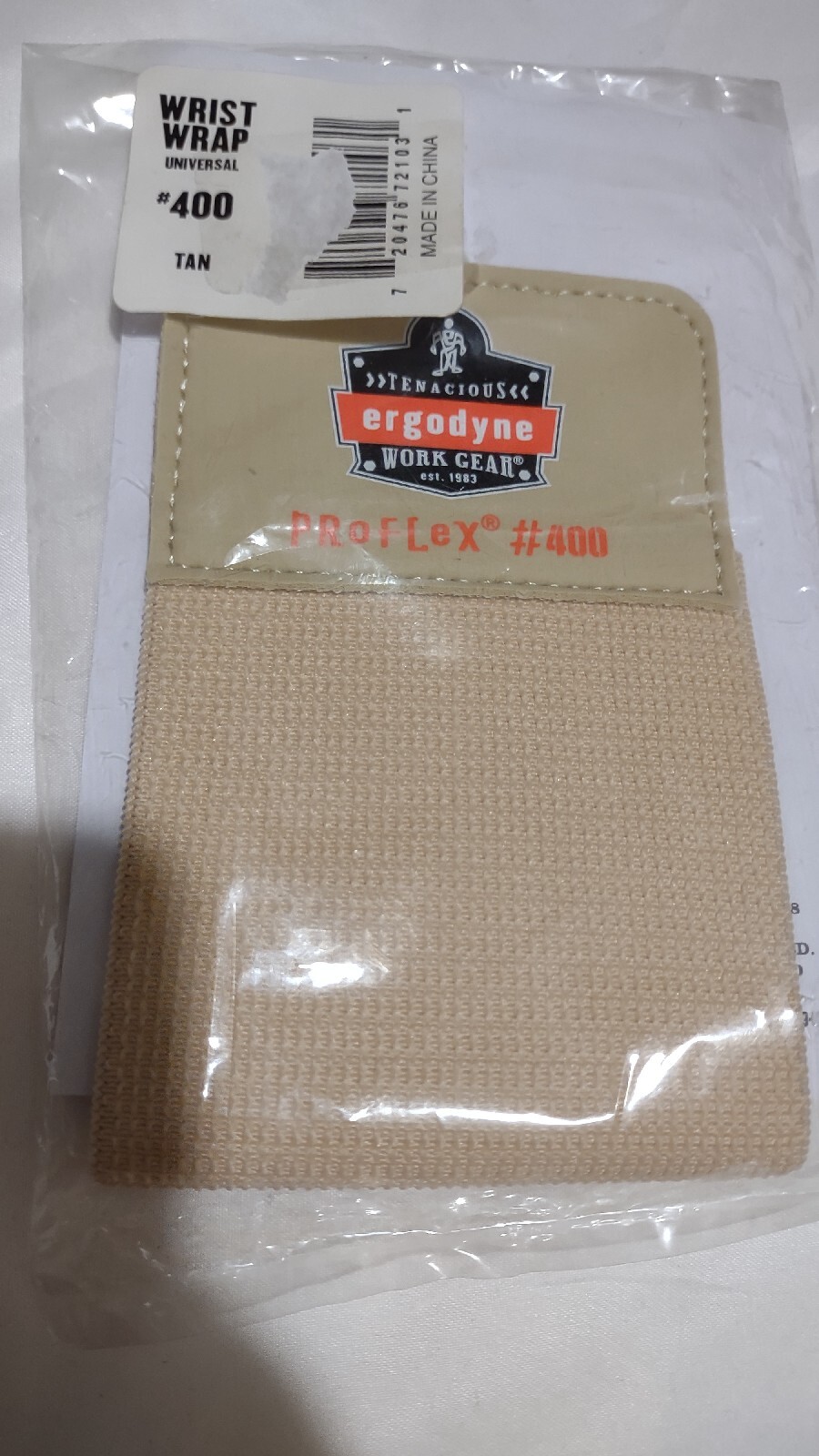 Ergodyne ProFlex 400 Universal Wrist Wrap ONLY, Tan One Size/WORK CLEAR