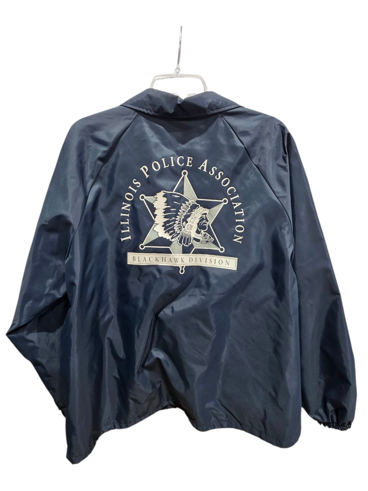 Large Blue IPA Illinois Police Association Blackhawk Division Lined Jacket
