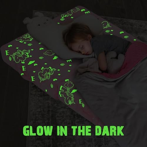 Glow Foldable Floor Mattress for Kids, Trifold Nap Mat for 75x25x3" Unicorn