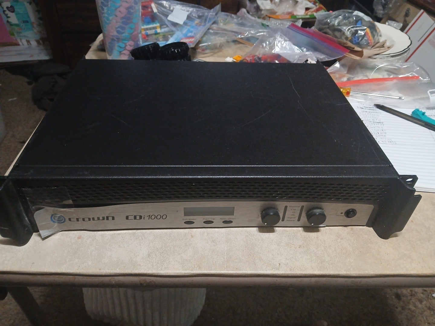 Crown CDi 1000 2-Channel Power Amplifier - For Parts / Repair - No Power Cord