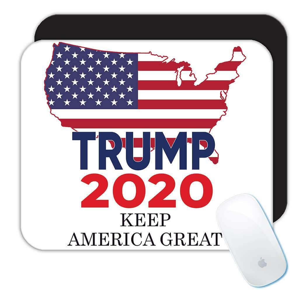 Gift Mousepad : Keep America Great Trump 2020 USA Donald American Flag Map MAGA