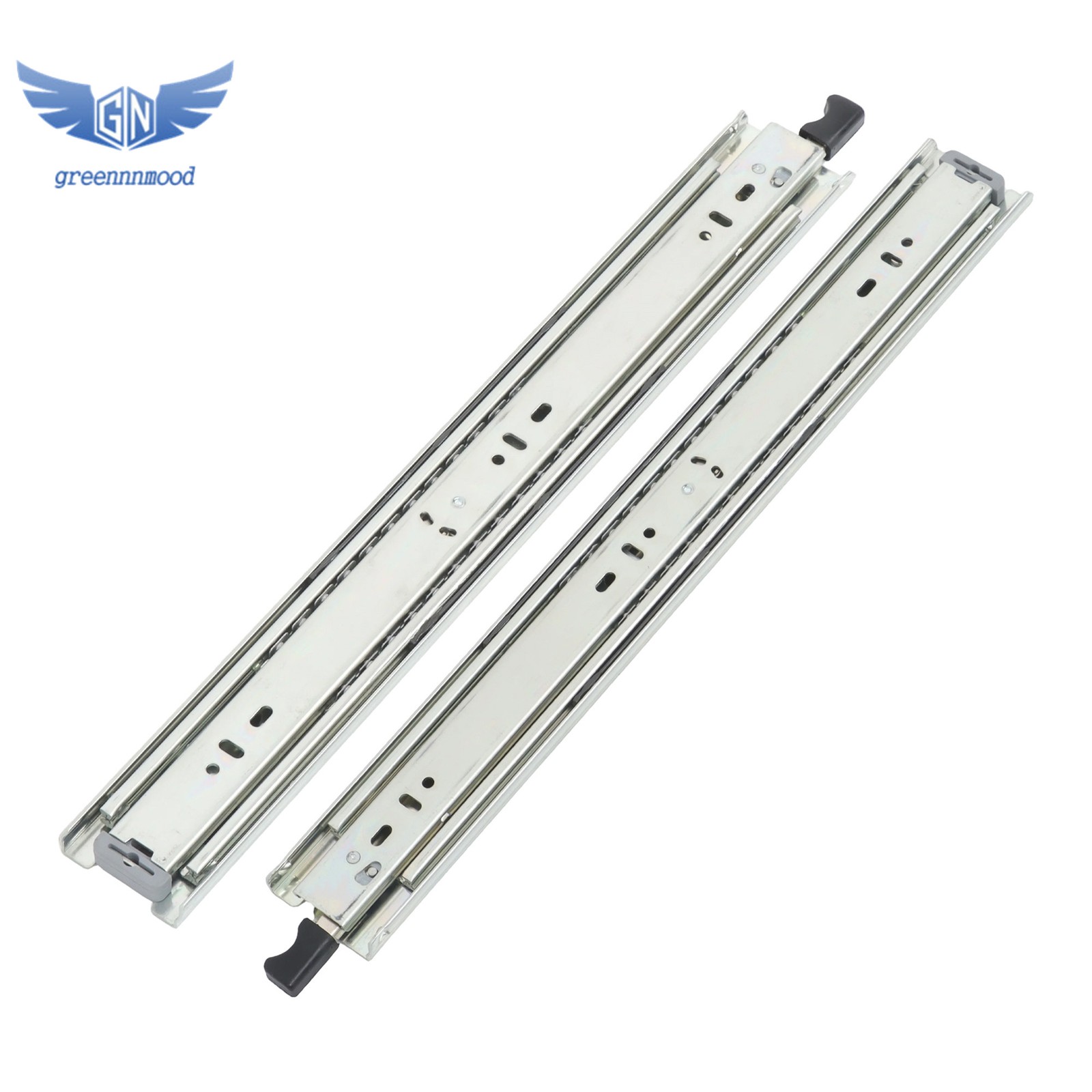 1 Pair Locking Drawer Slides 18 Inch Full Extension & Lock 150 lb Load Capacity