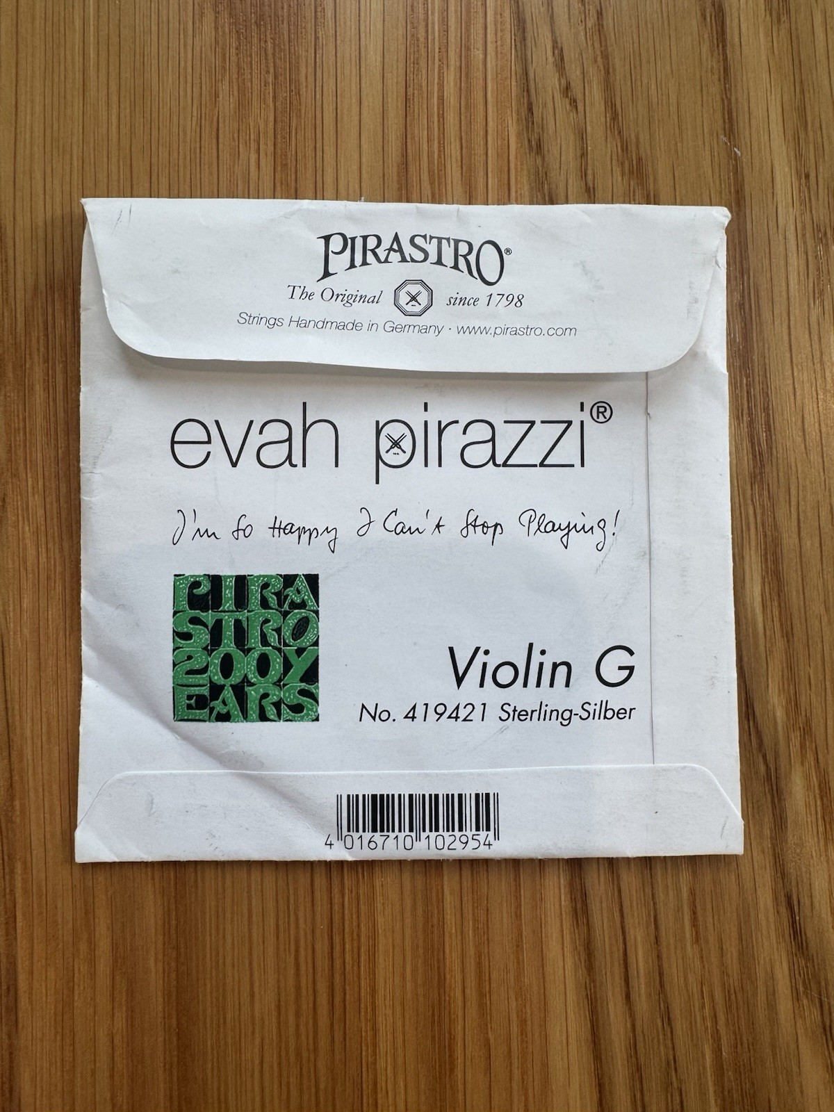 Evah Pirazzi , Pirastro, Violin G String