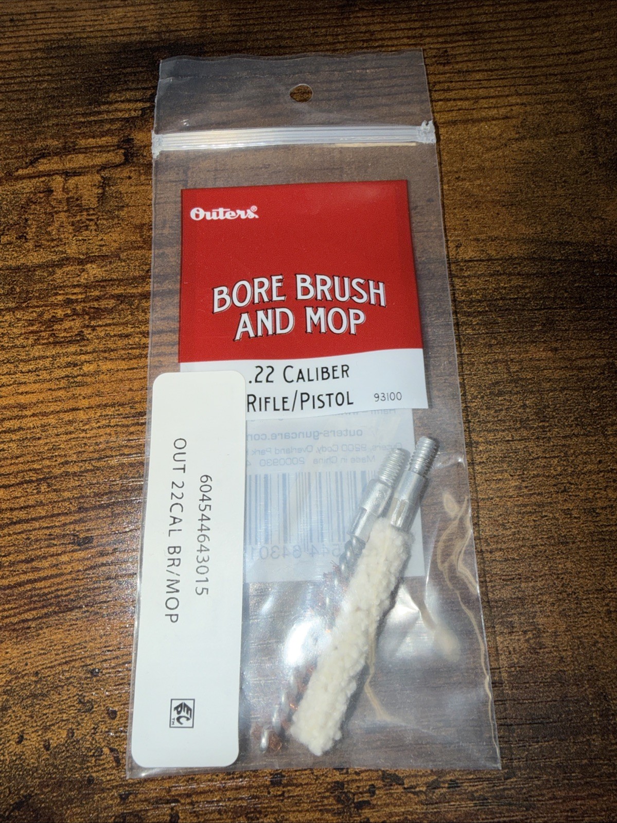 Outers  .22 Caliber Rifle Pistol Bronze Bore Brush And Mop