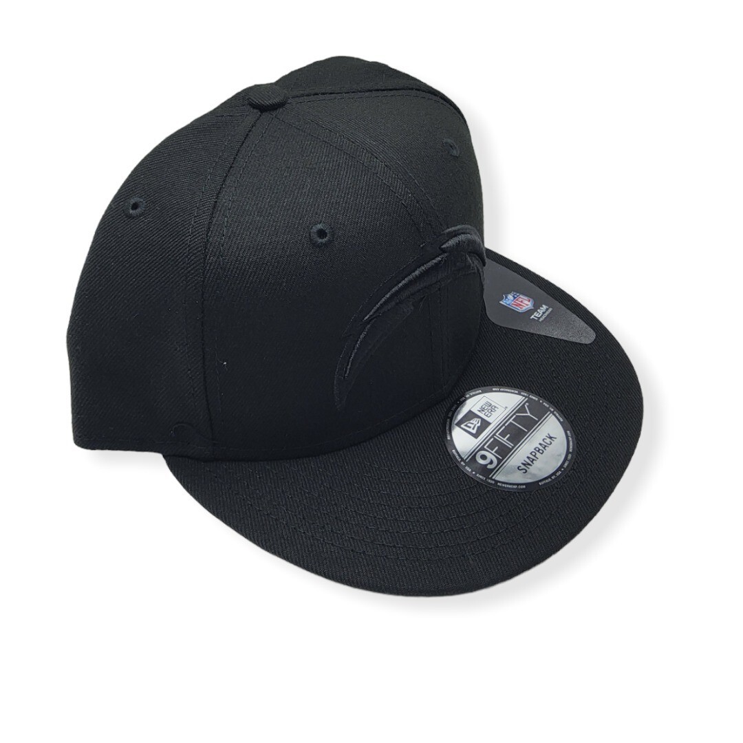 New Era Los Angeles Chargers 9Fifty Black/Black Logo Adjustable Snapback Hat Cap