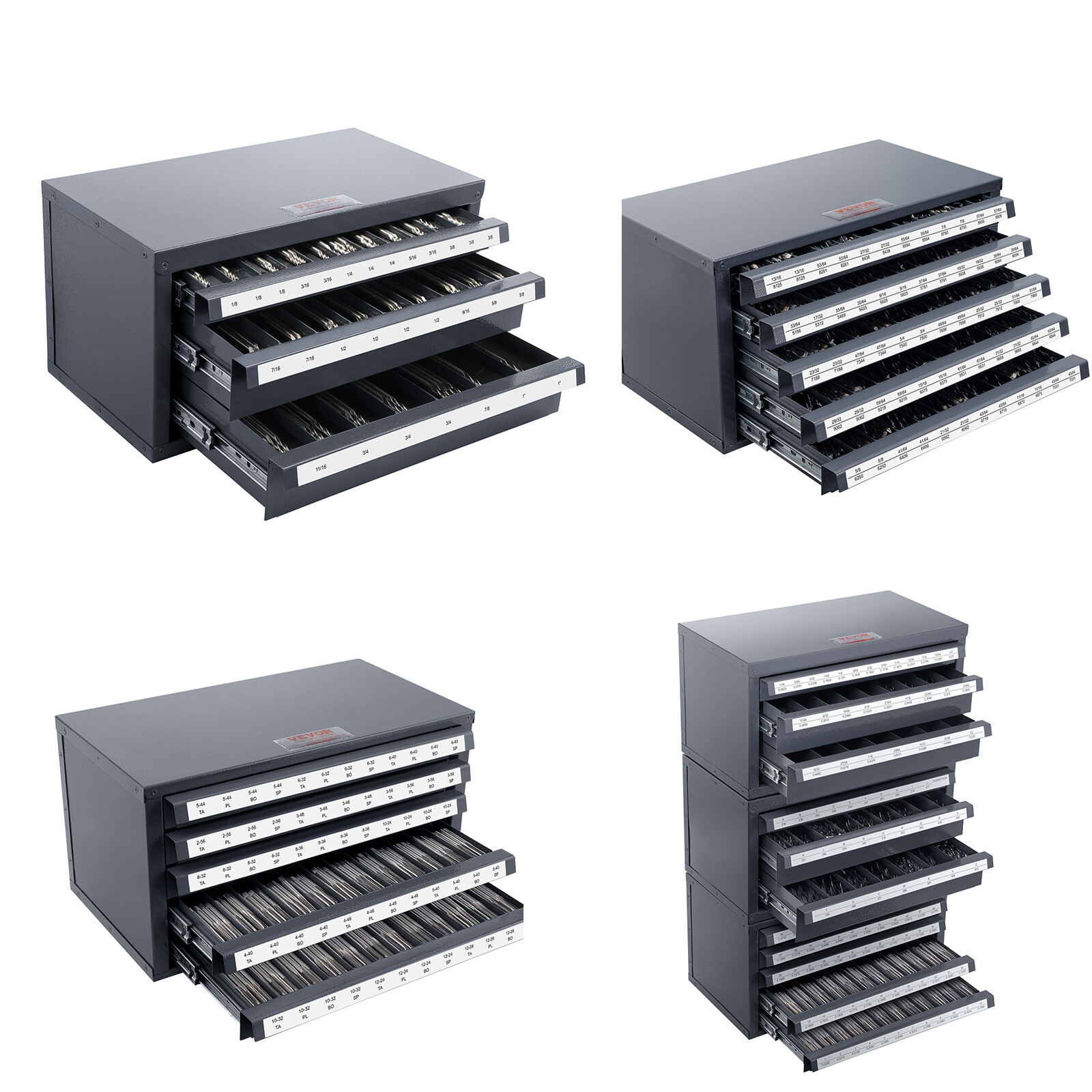 VEVOR Drill Bit Dispenser Organizer Cabinet Three-Drawer Five-Drawer