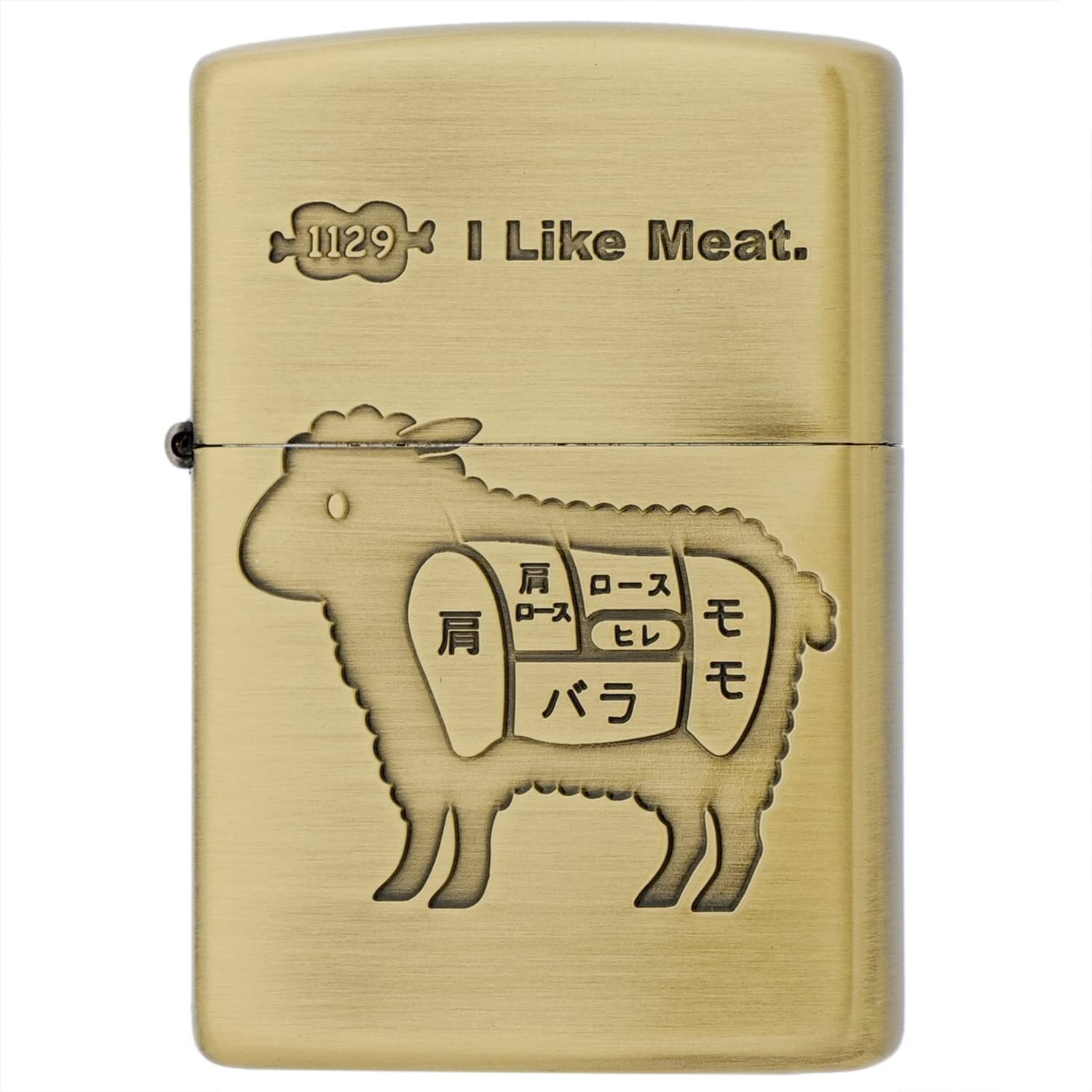Zippo I Like Meat Sheep 1129 Gold Etching Processing Oil Lighter Regular Case