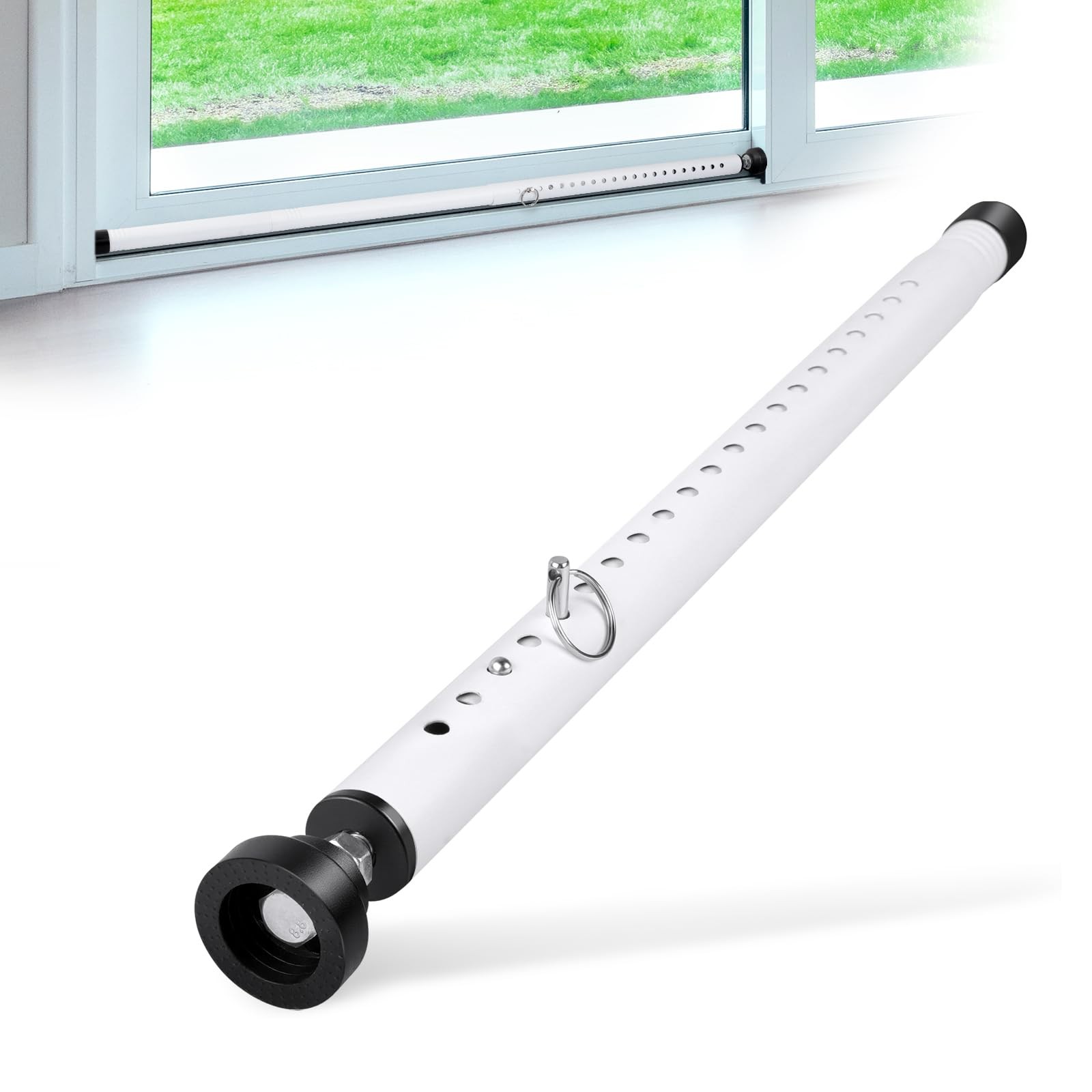 Sliding Door Security Bar, 17-50 inch Adjustable, Window 17-50inch, White