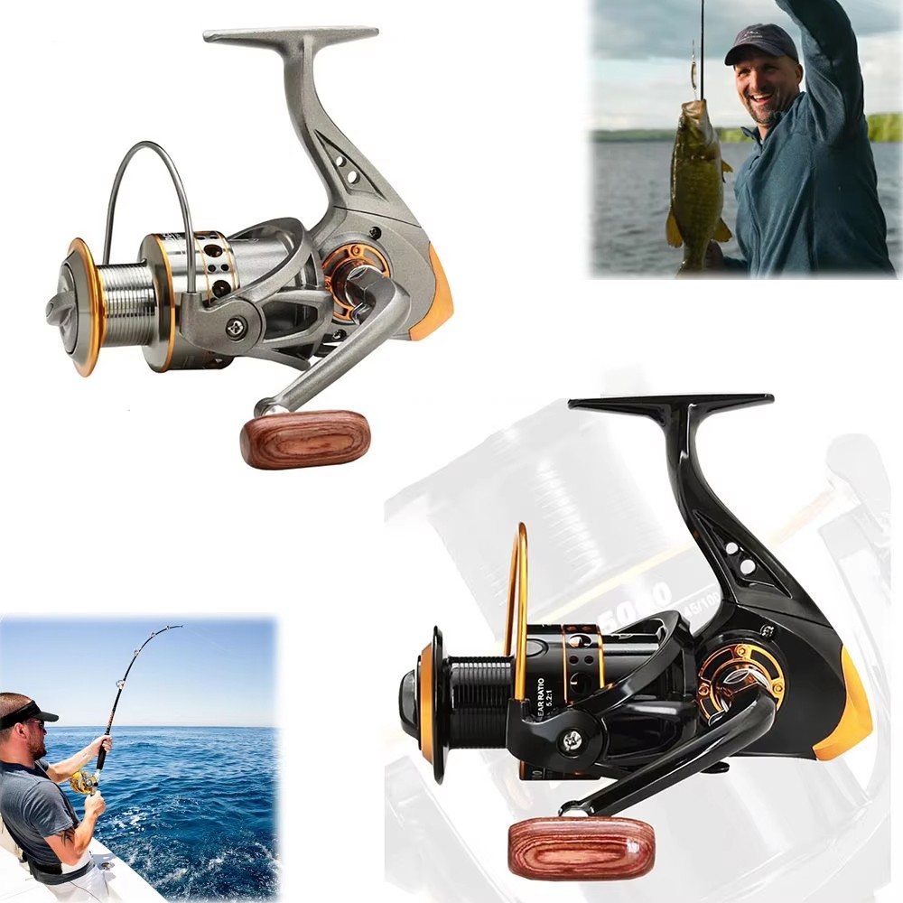 Spinning Fishing Reel 5.2:1 Gear Ratio CNC Metal Spool for Freshwater Saltwater