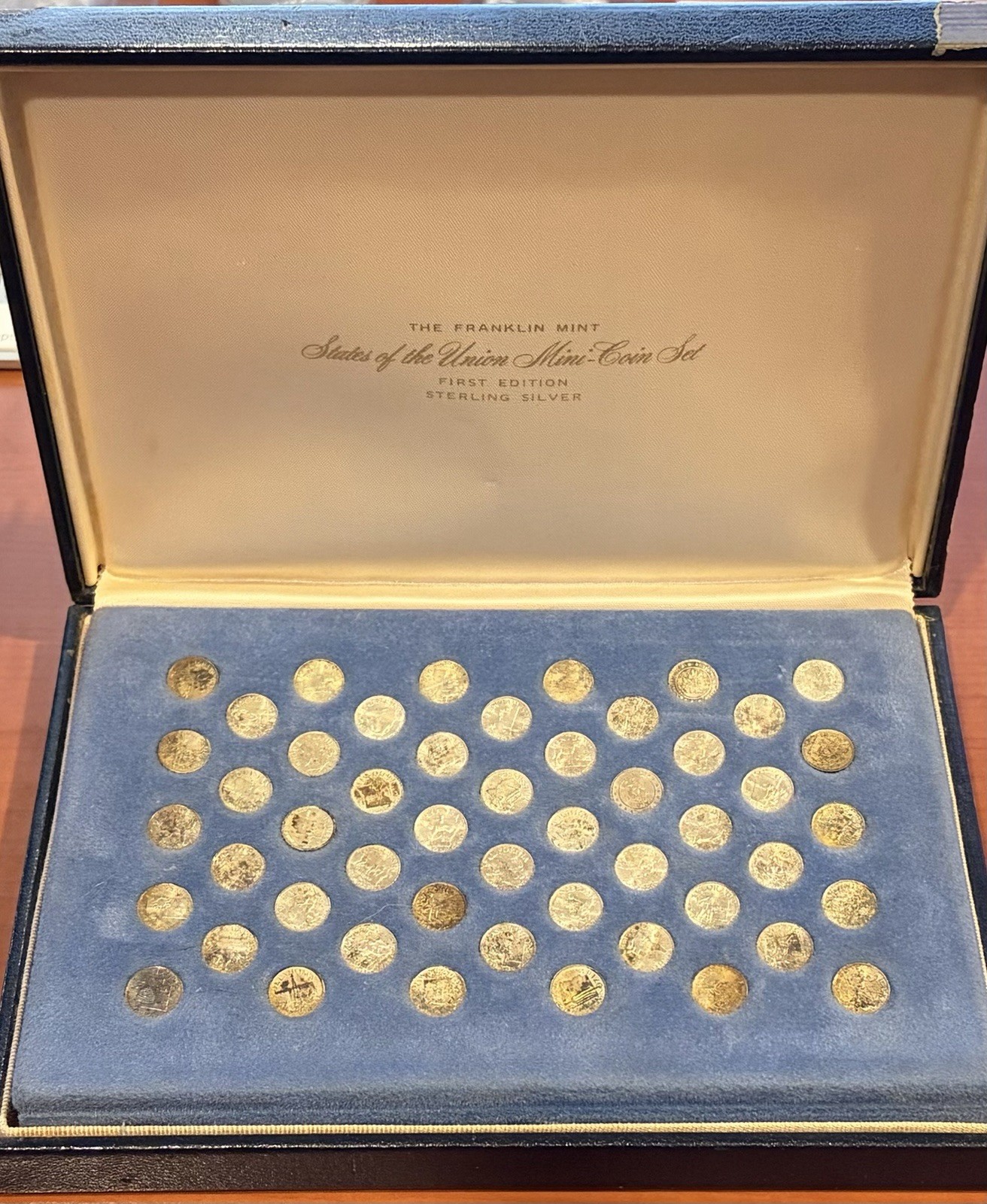 Franklin Mint States of the Union Mini-Coin Set Sterling Silver 1.7 oz ASW TONE!