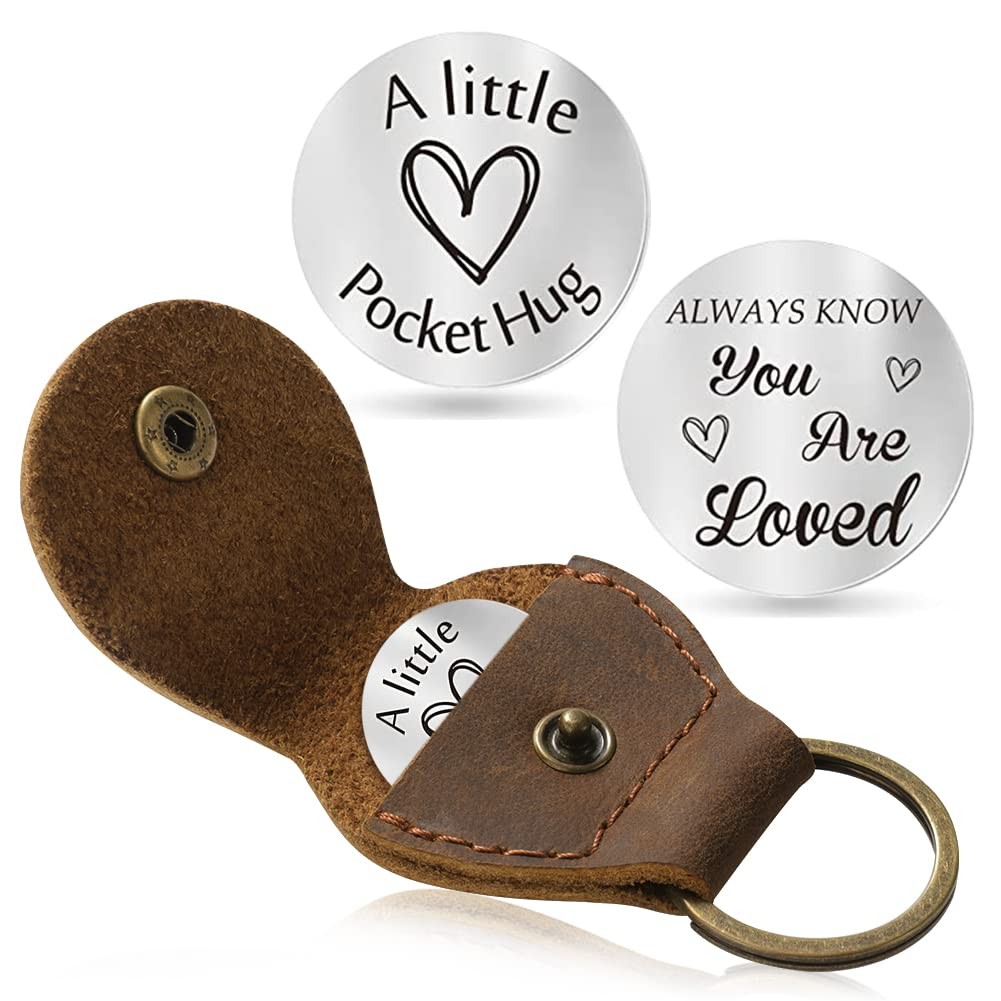 Pocket Hug Token Long Distance Relationship Keepsake, Double Sided Message En...