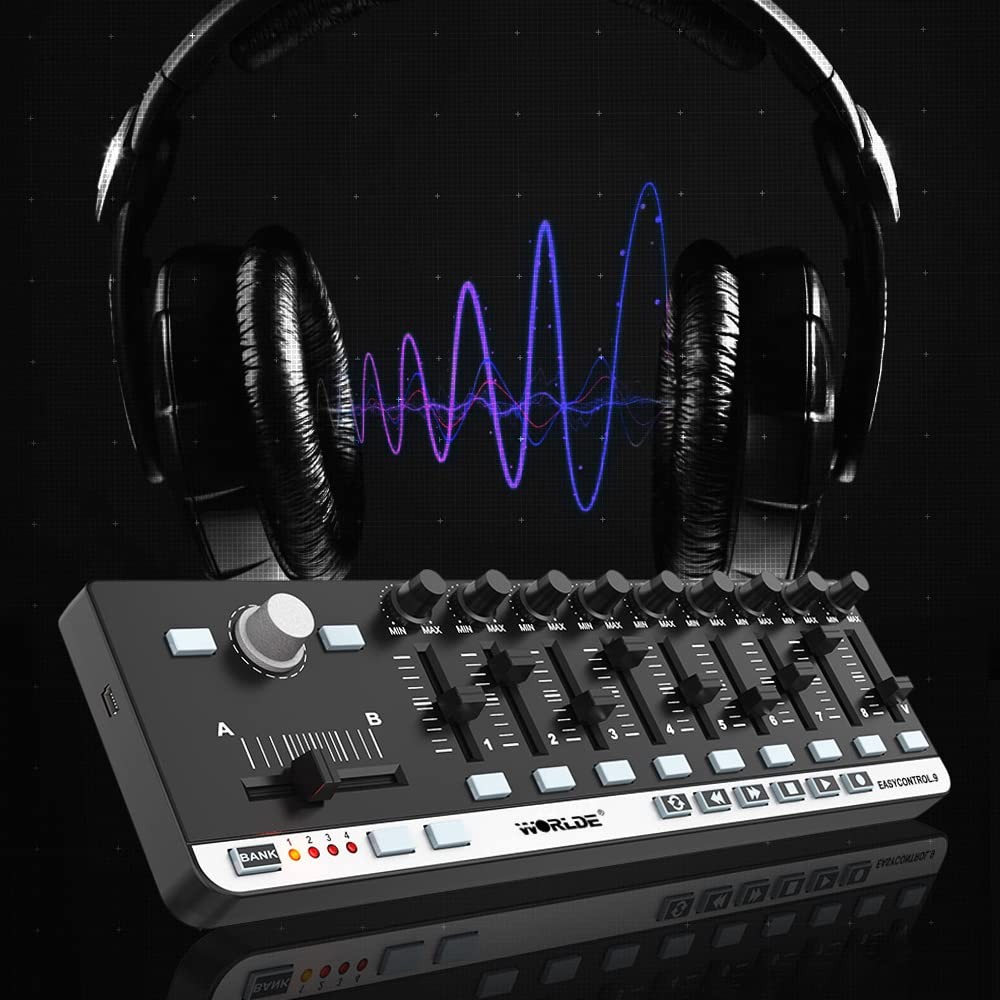 Portable Mini USB 9 Slim-Line Control MIDI Controller Keyboard Controller