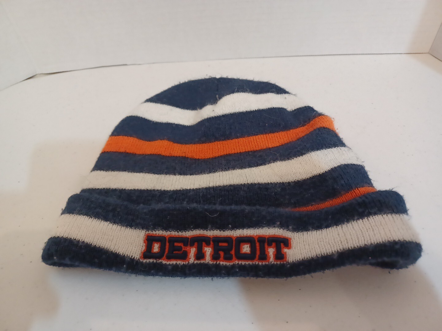Detroit Tigers Hat Beanie Winter Cap Blue White Orange Colosseum Athletics