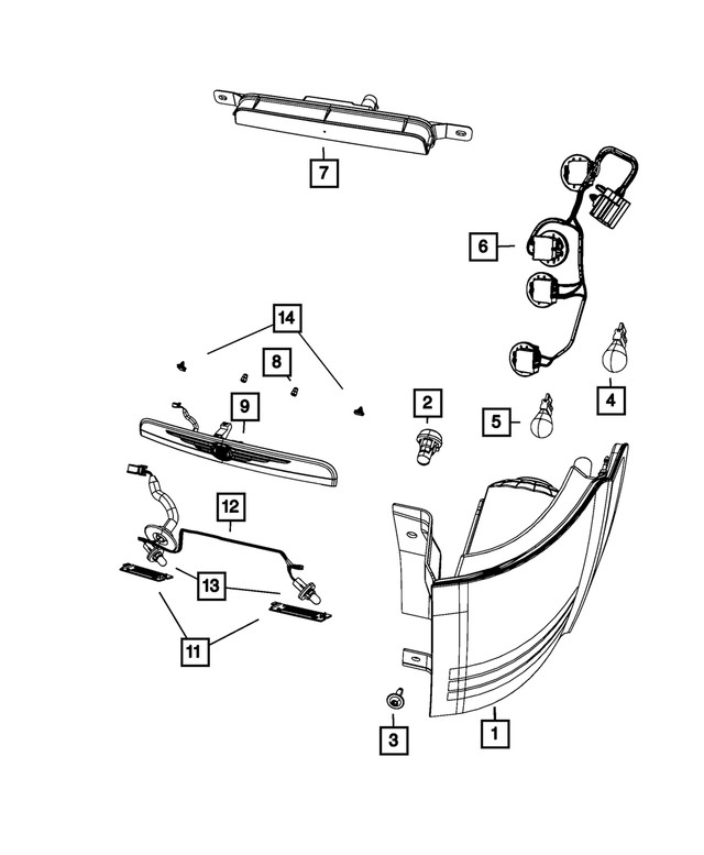 Genuine Mopar Taillamp Wiring 68100217AA