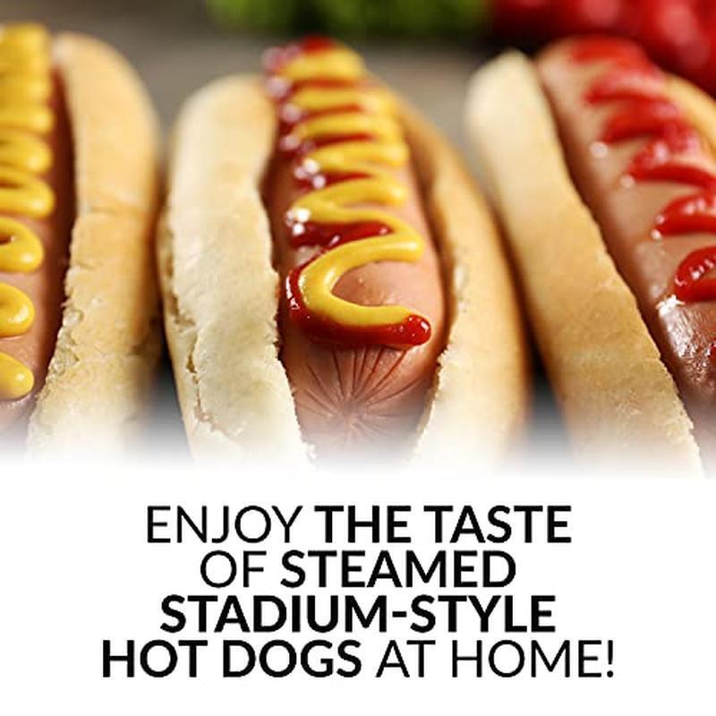 20 Hot Dogs 6 Bun Diner-Style Steamer Cooker Breakfast Sausages Brats Fish Aqua