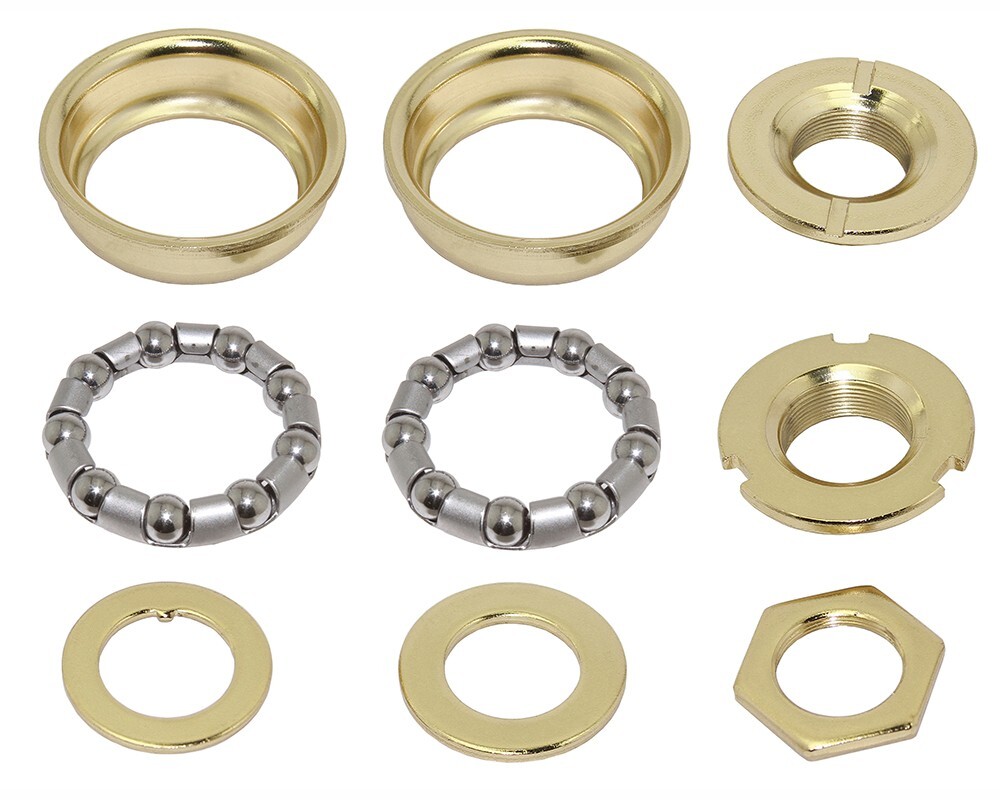 Bottom Bracket Set Gold For 1 PC Crank 5/16x9 BMX Cruiser Bike Lowrider Bicycle.