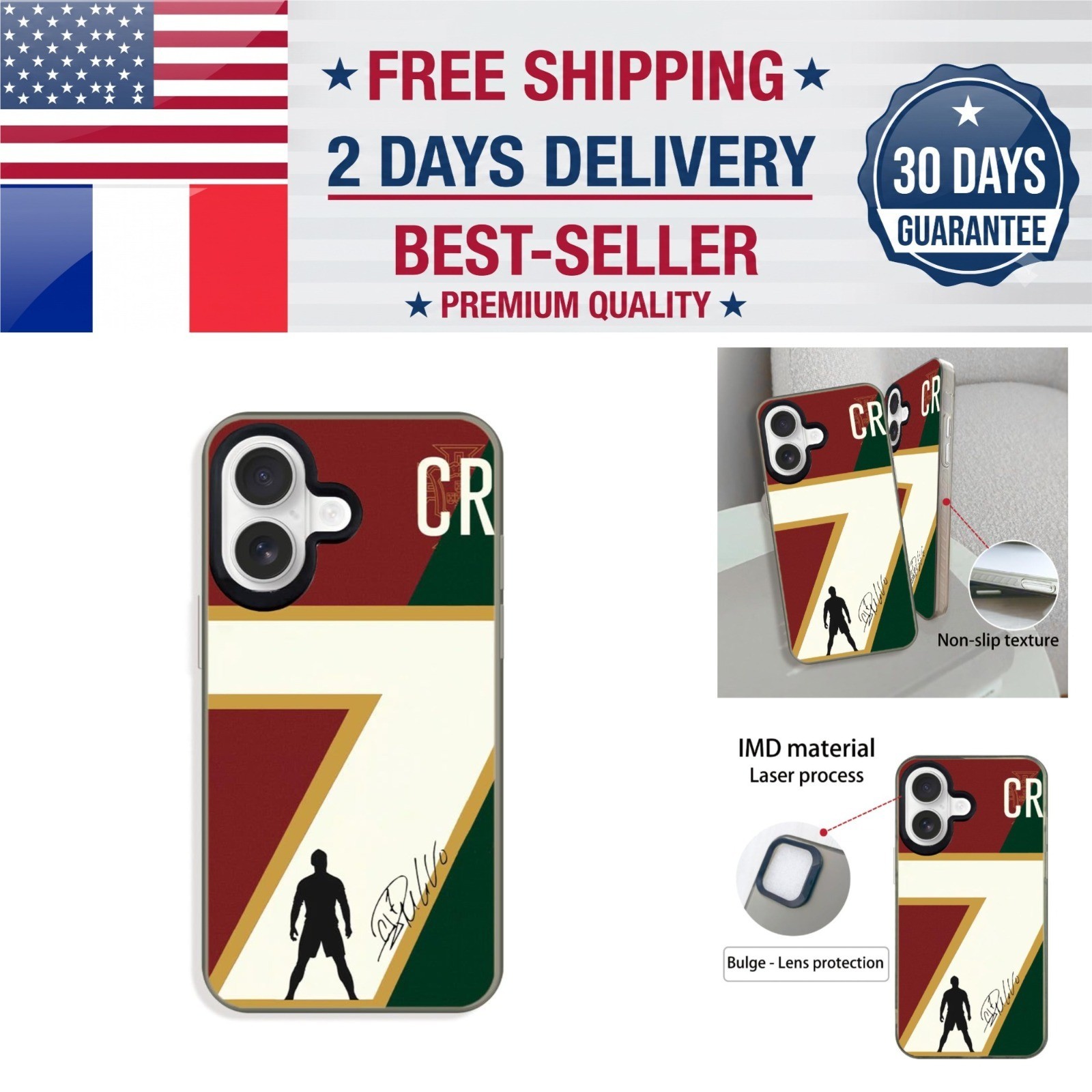 Portugal Soccer Phone Case for iPhone 17, Slim Shockproof Cover