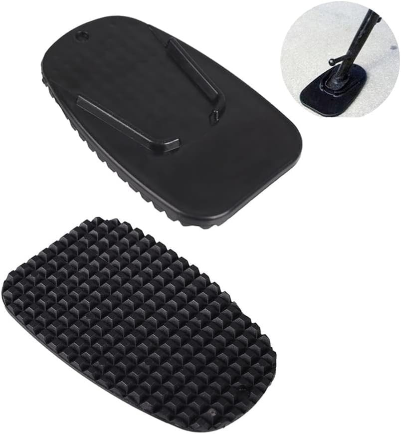 2Pcs Black Motorcycle Side Kickstand Non-Slip Plate Base Parking Stand Support
