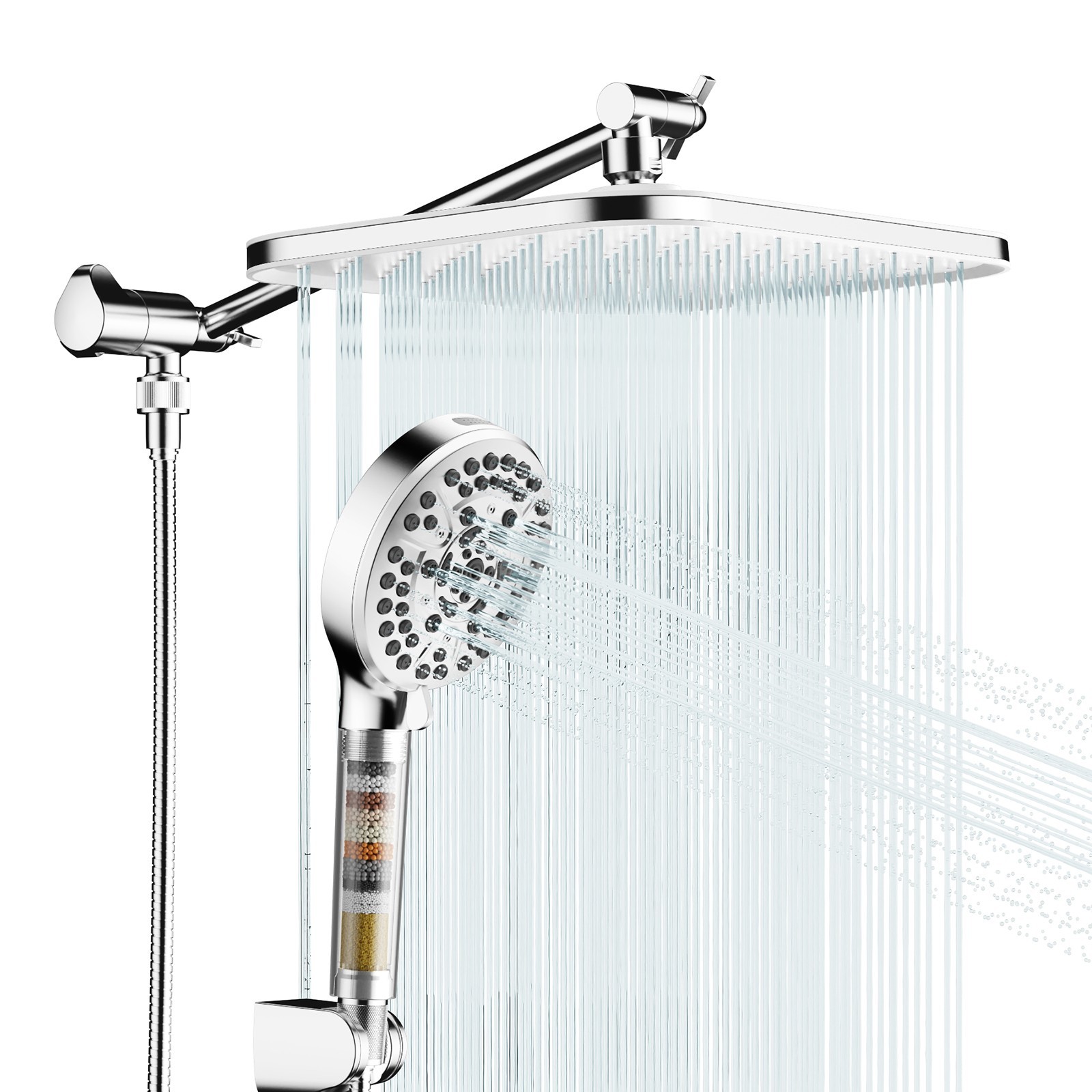 JOMOO Filtered High Pressure Shower Head Combo 10 Spray 12" Rainfall