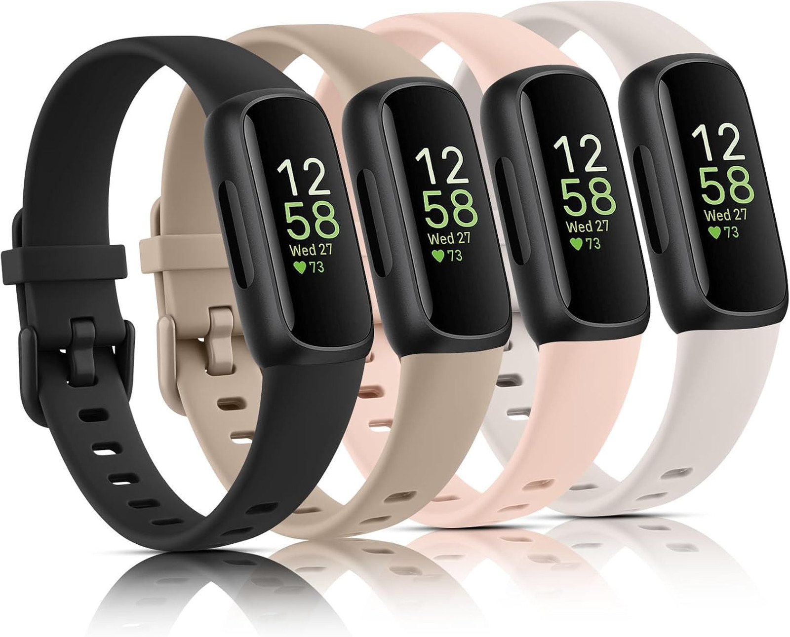 Fitbit Inspire 3 Bands Sport Silicone Replacement Straps for Women Men