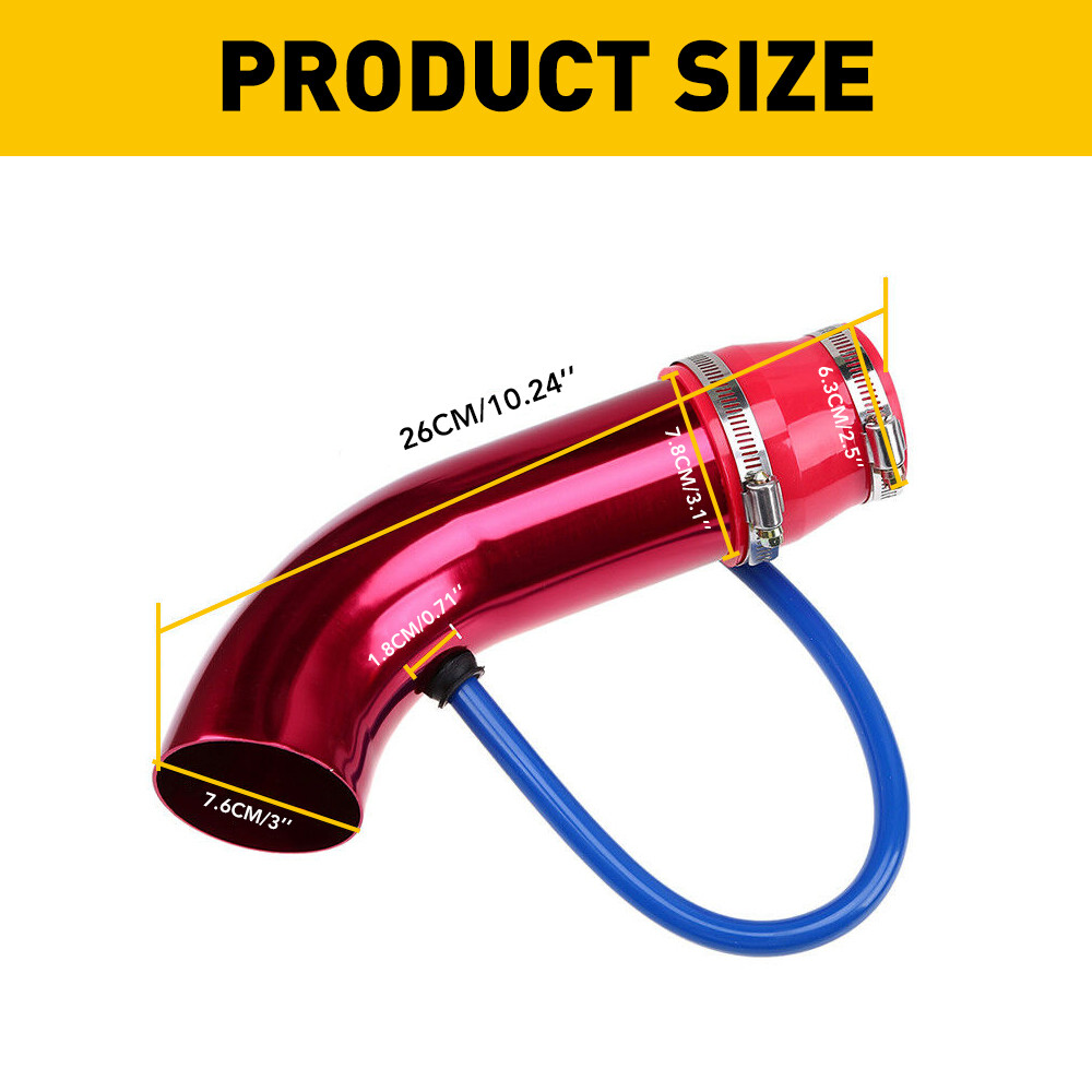 Universal Cold Air Intake Induction Filter Kit Pipe Power Flow Hose System