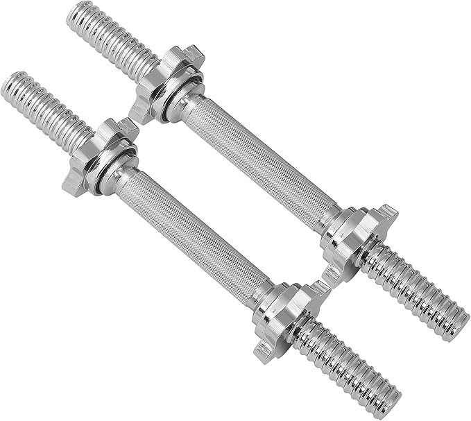 JFIT Threaded Dumbbell Handles, Set of 2, with Star Collars, Fits 1” Standard Pl