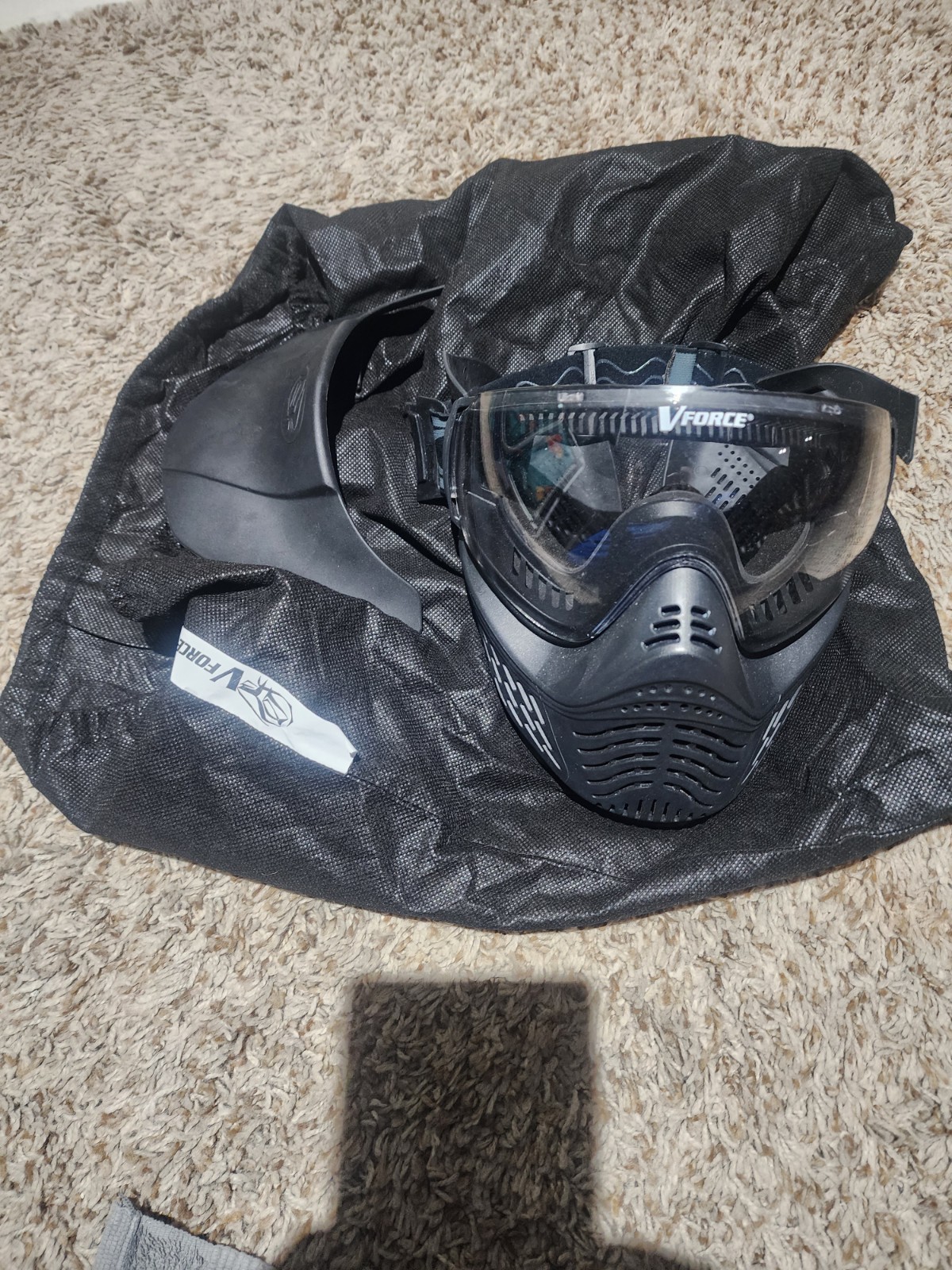VTG  V Force Black Paintball Mask and bag