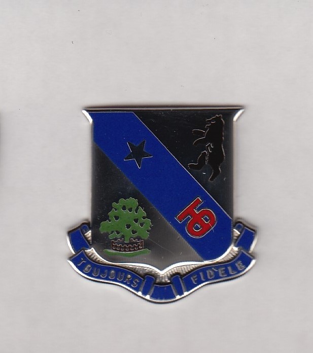 US Army 360th INFANTRY REGIMENT crest DUI badge c/b clutchback G-23