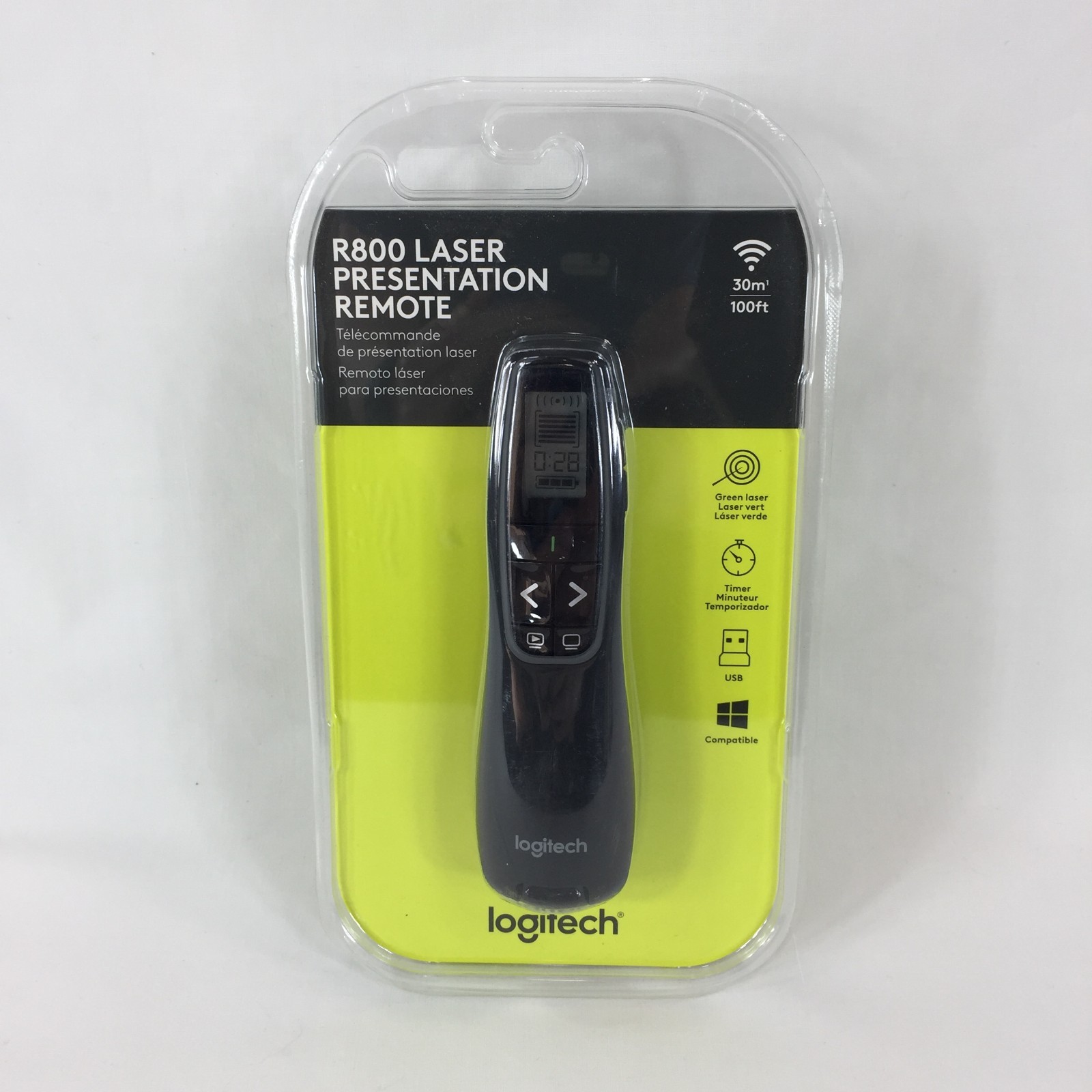 Logitech R800 Laser Presentation Remote Control Black NEW Sealed