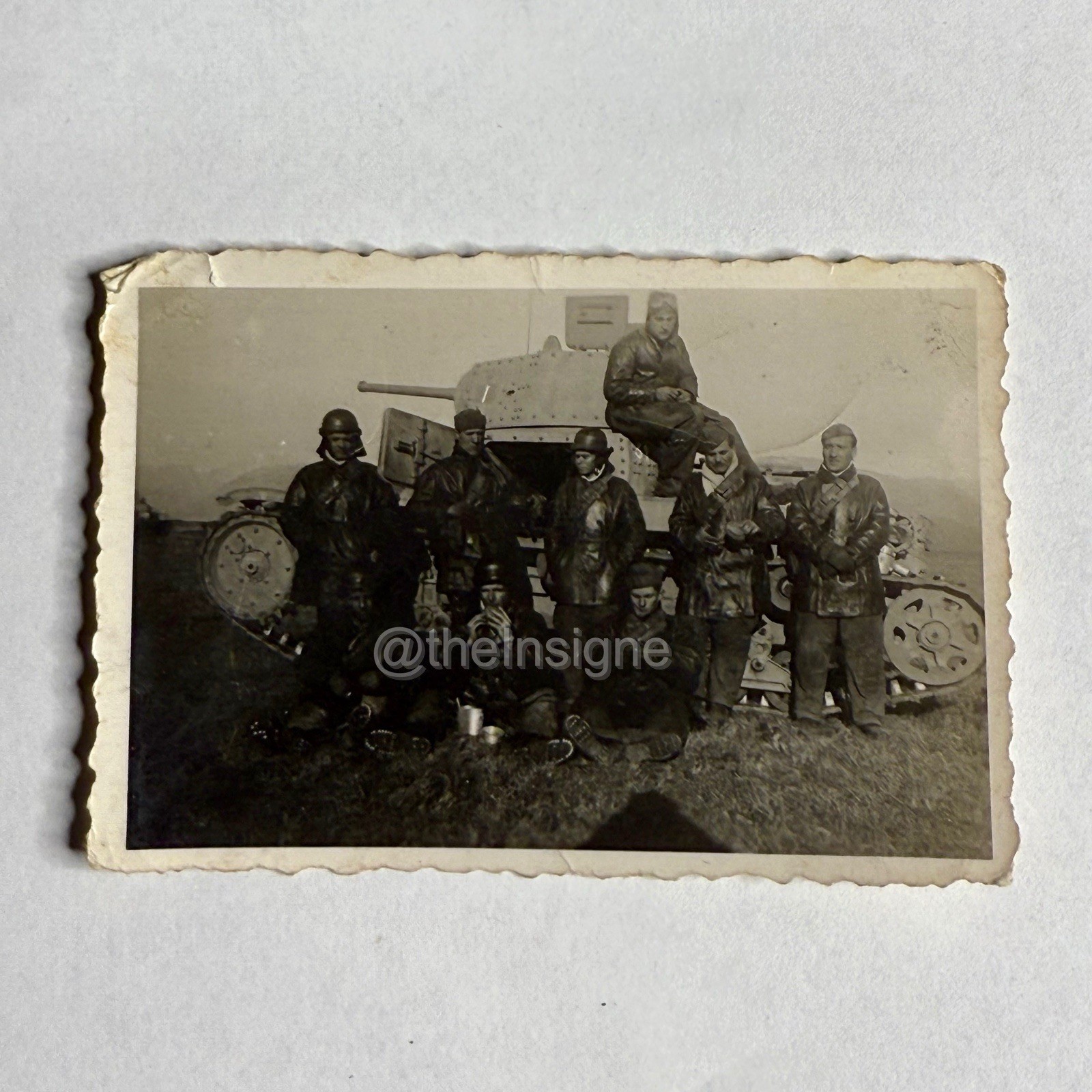 Original WWII Italian Armor Tank With Crewman