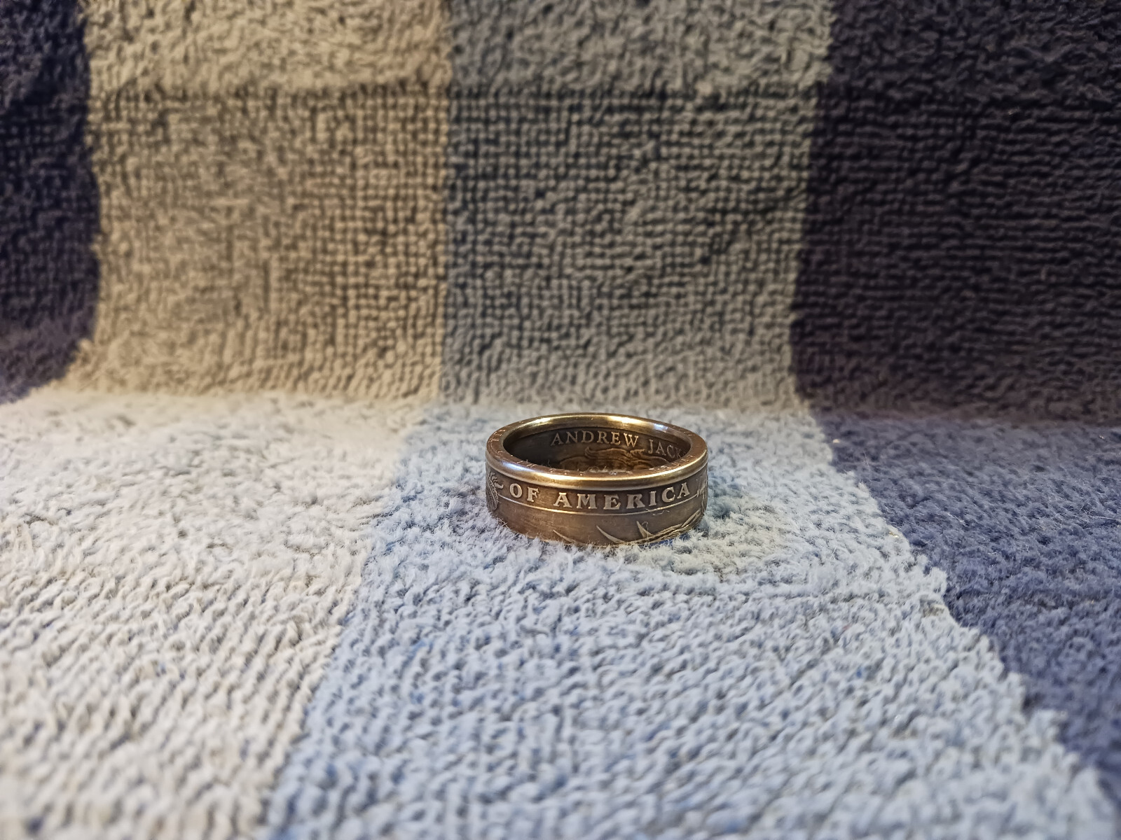 2008 A. Jackson Handcrafted 1 Dollar Coin Ring Size 10- 1/2