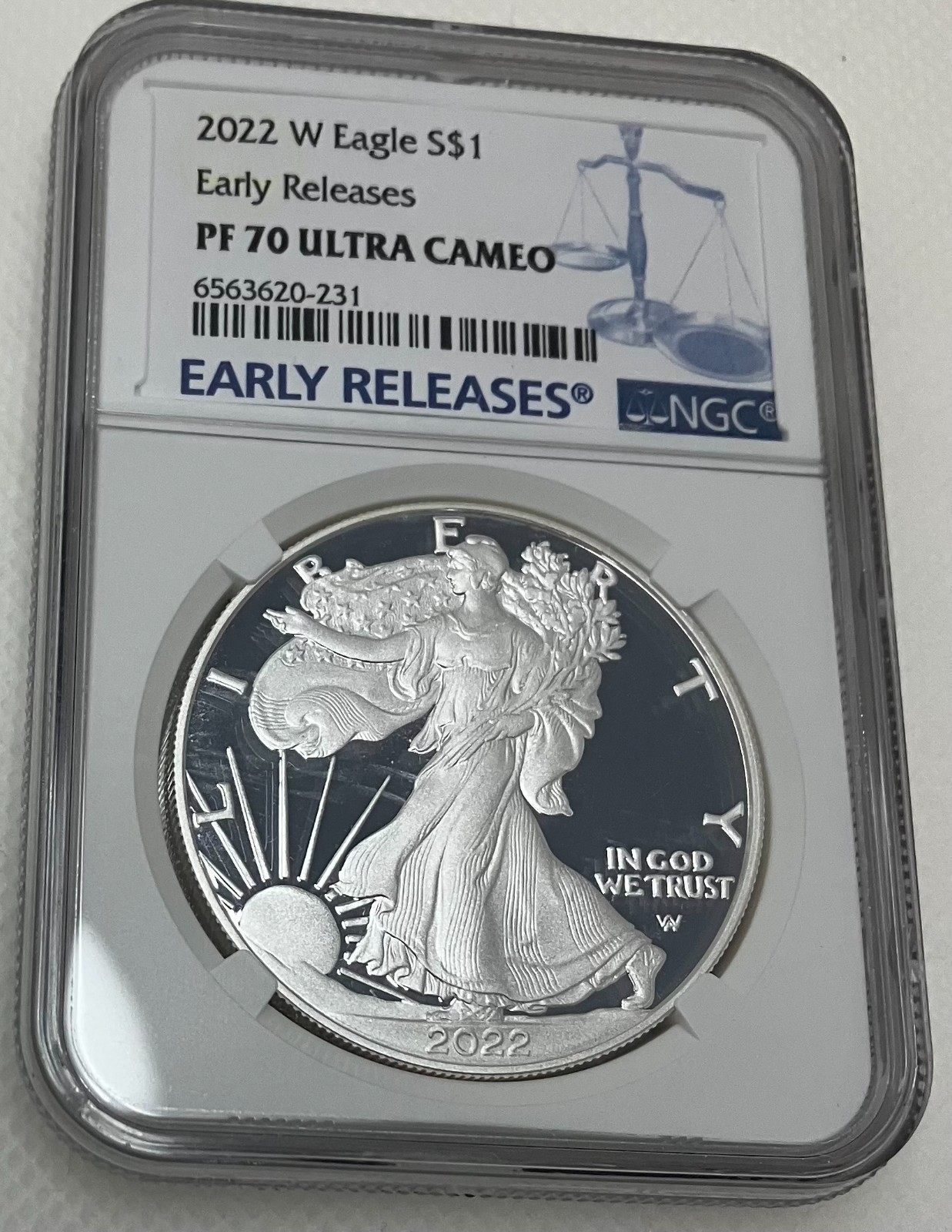 2022 W PROOF SILVER EAGLE NGC PF70 ULTRA CAMEO - EARLY RELEASES BLUE LABEL
