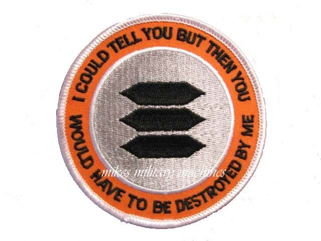 Black Ops Area 51 I Could Tell You Have To Be Destroyed Book Series Cover Patch