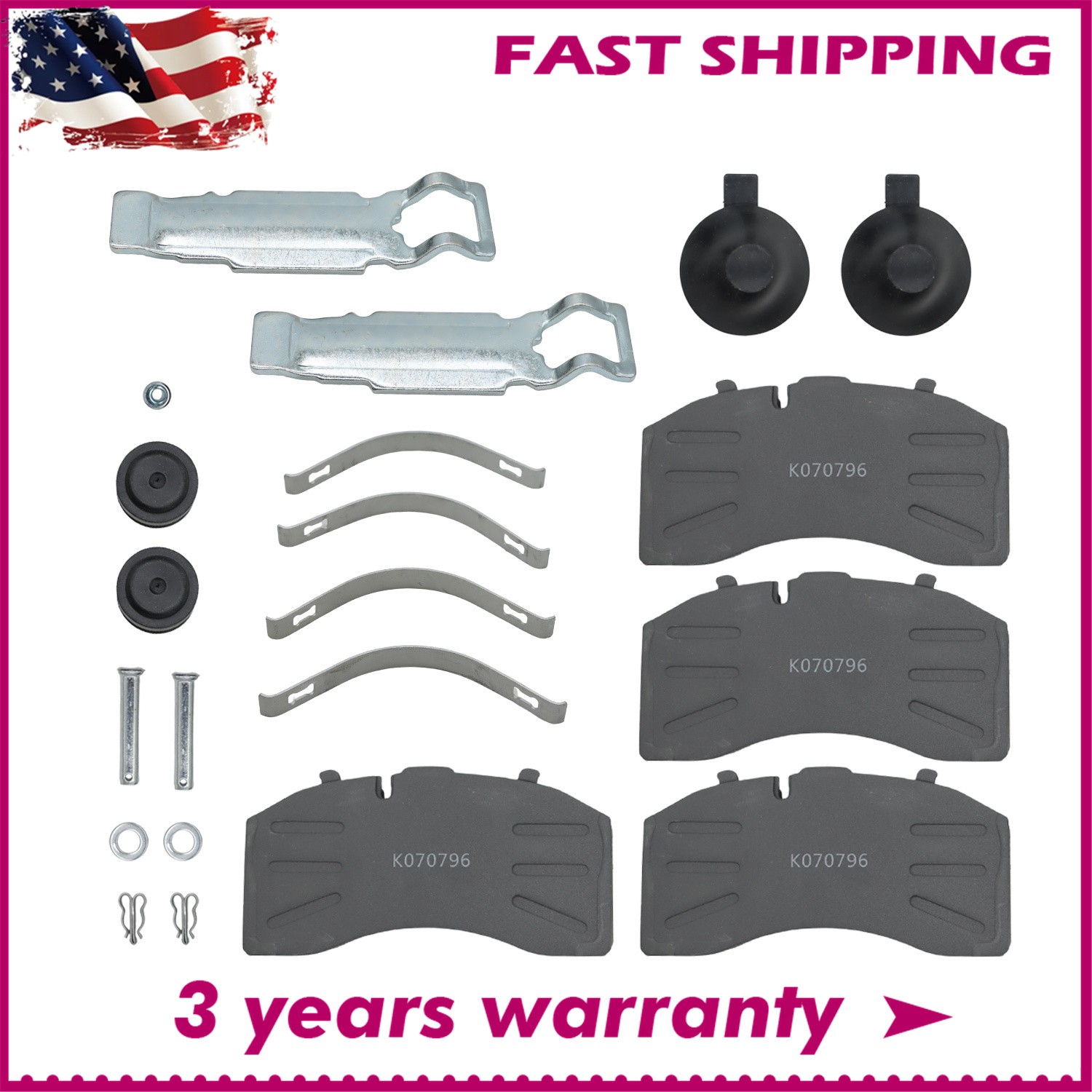 Air Disc Brake Pads For Bendix ADB22X, replaces K070796, D1369, 802078 New