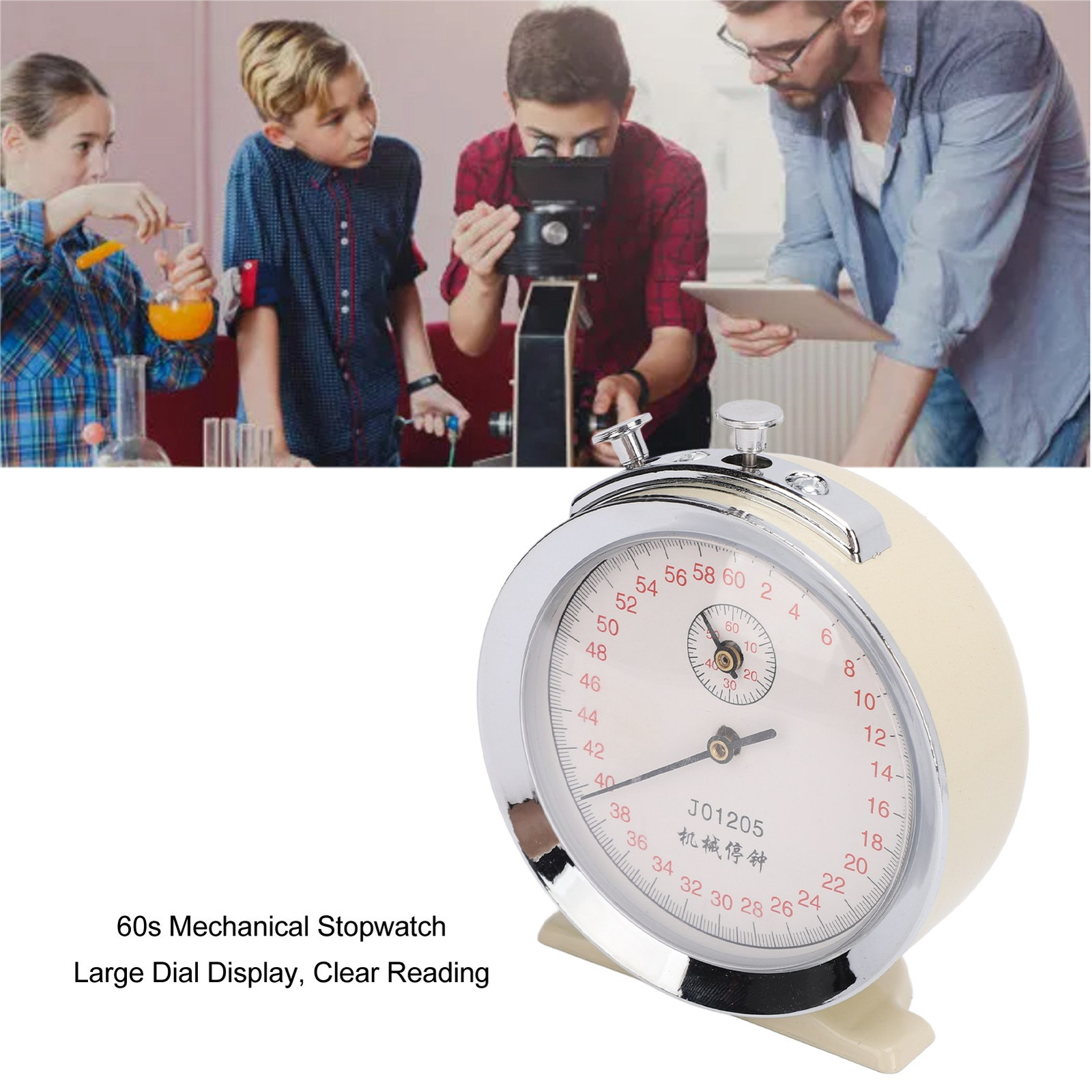 Mechanical Stopwatch Round Dial 0.2s 60 Second Sports Count Timer Tool Part