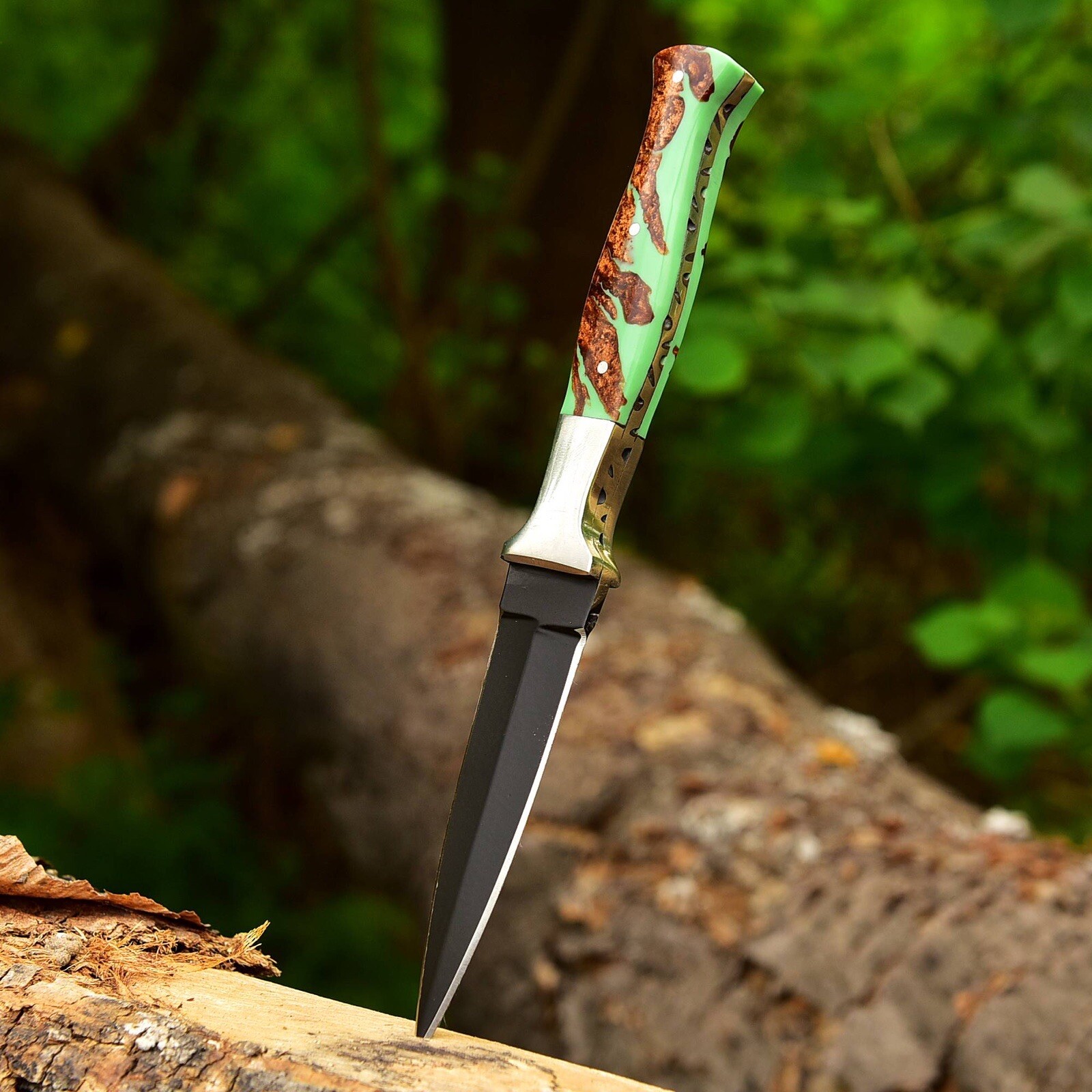 9" Double-Edged Military Dagger boot Knife full tang Boot knife Neck Throwing