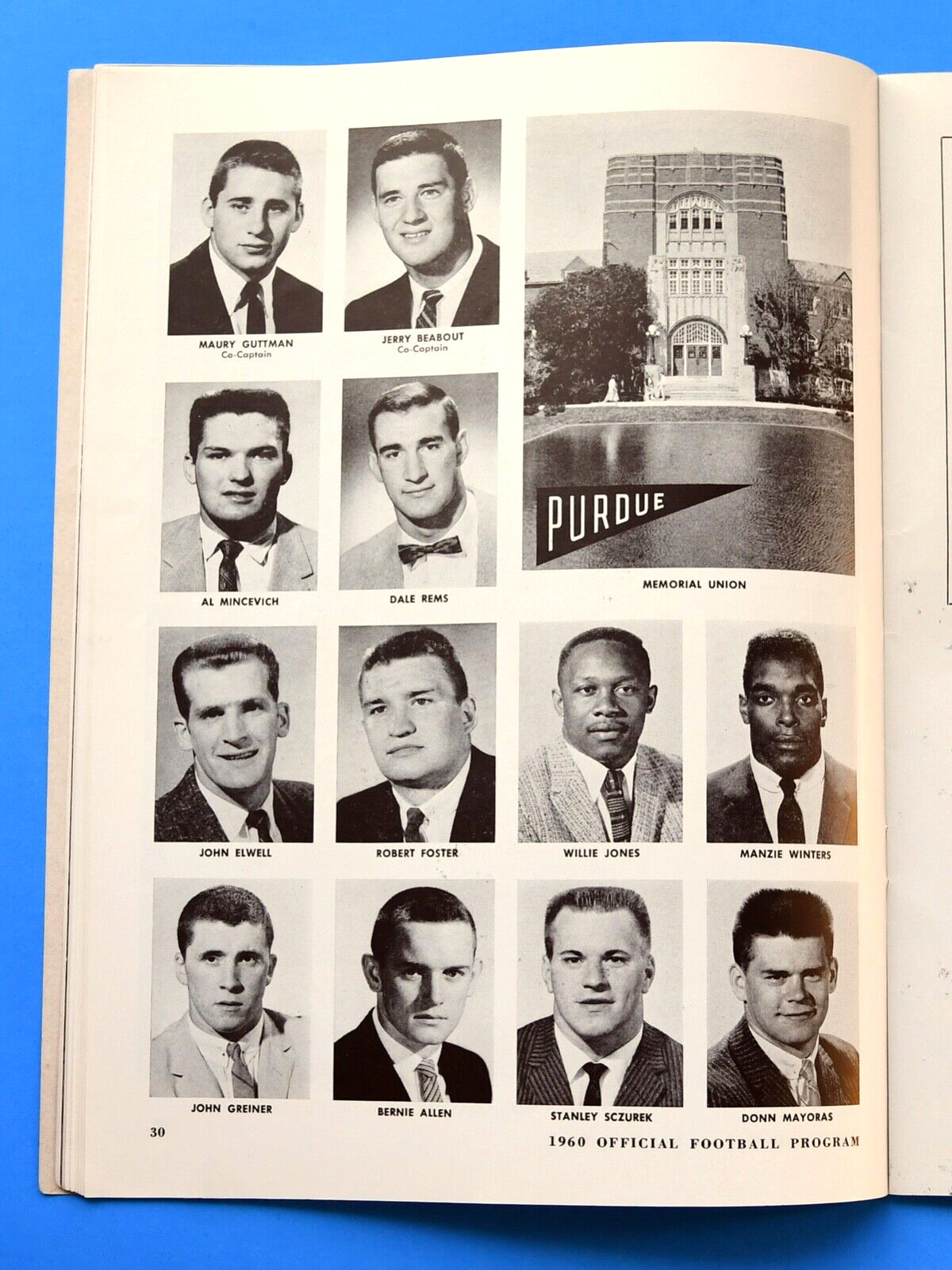 1960 Notre Dame Fighting Irish vs Purdue Football Program. Studebaker