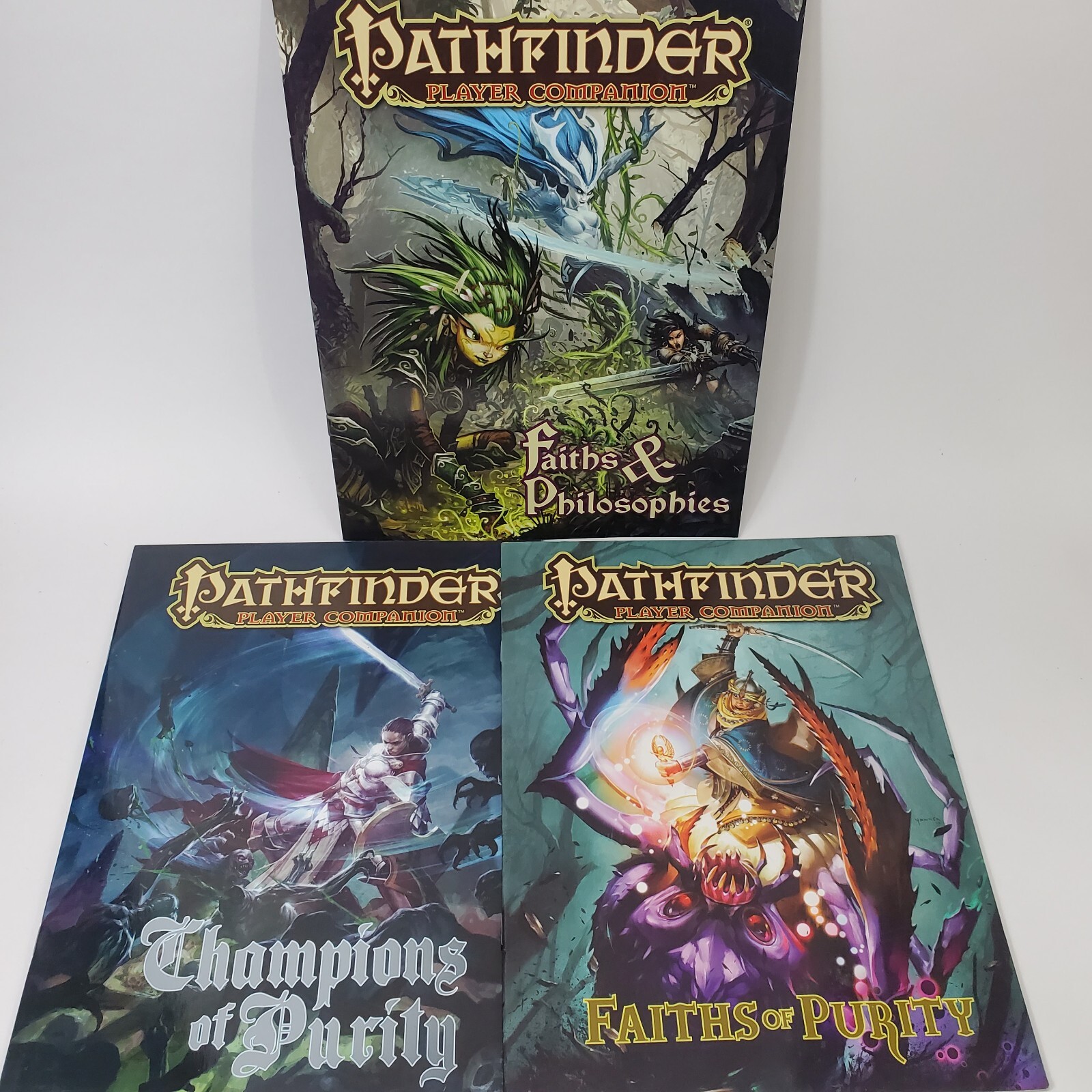 Pathfinder Companion Book Lot: FAITHS of Purity, CHAMPIONS, FAITHS PHILOSOPHIES