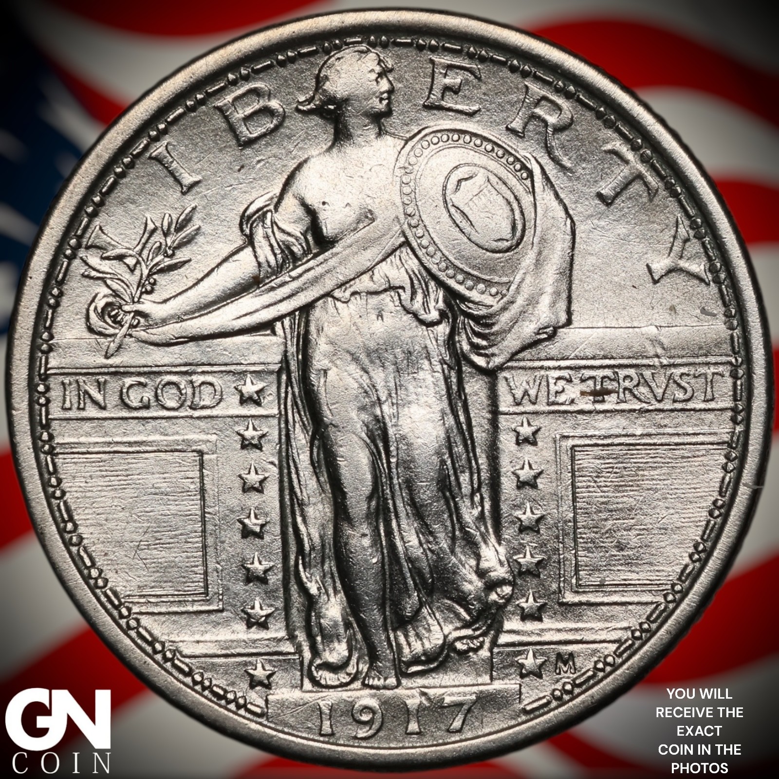 1917 P TYPE 1 Standing Liberty Quarter A3121