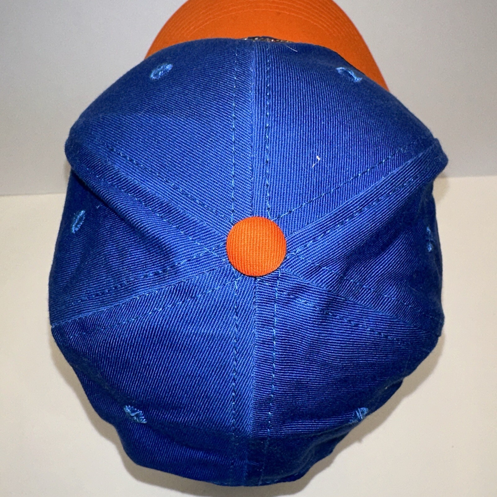 Scholastic Clay Target Program Hat Cap Orange Bill Royal Blue Hook Loop EUC