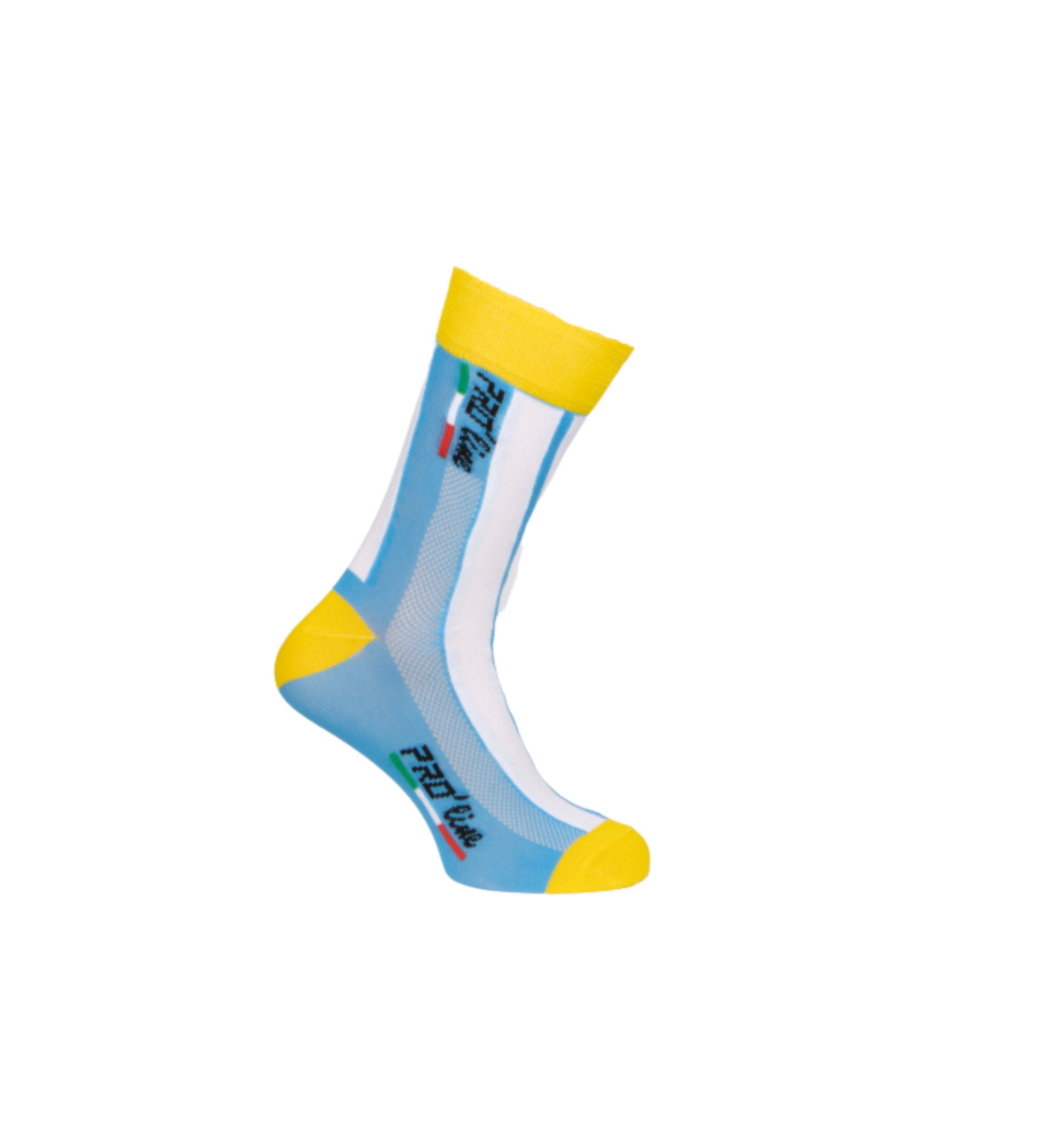 PRO' line Socks Cycling Socks Team Edition Sky Yellow Cycling Socks Blue