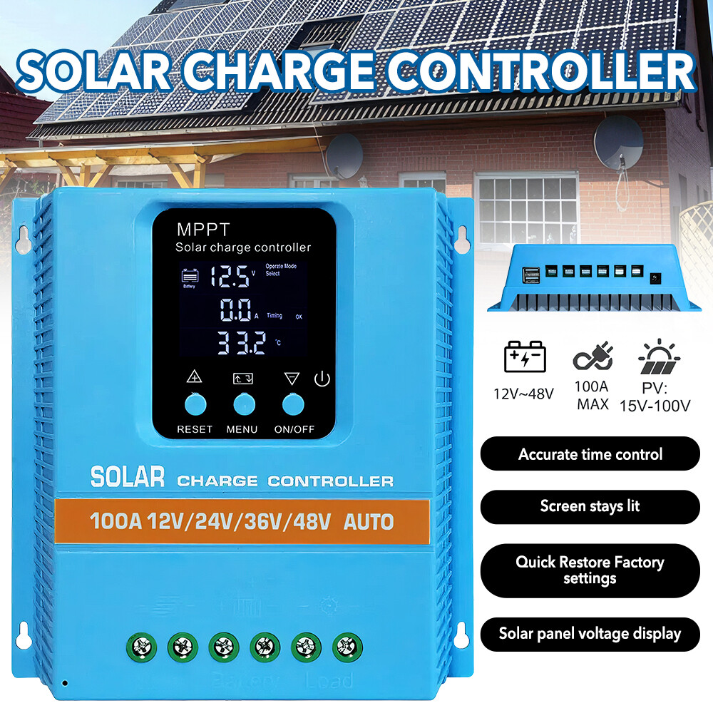 Upgrade 100A 12V/24V/36V/48V MPPT Solar Charge Controller PV Charger Controller
