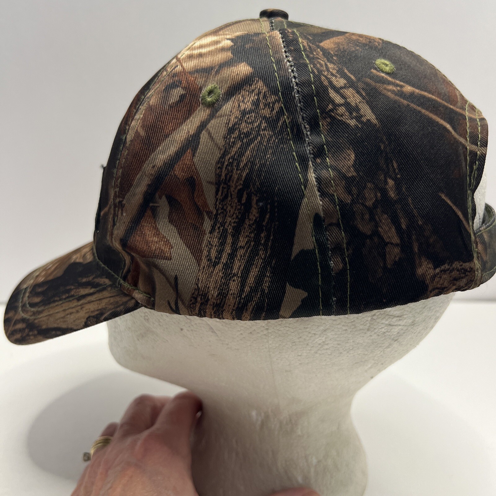 Canada Camouflage Brown Rust Hat Cap Embroidered Letters Leaves Hook Loop