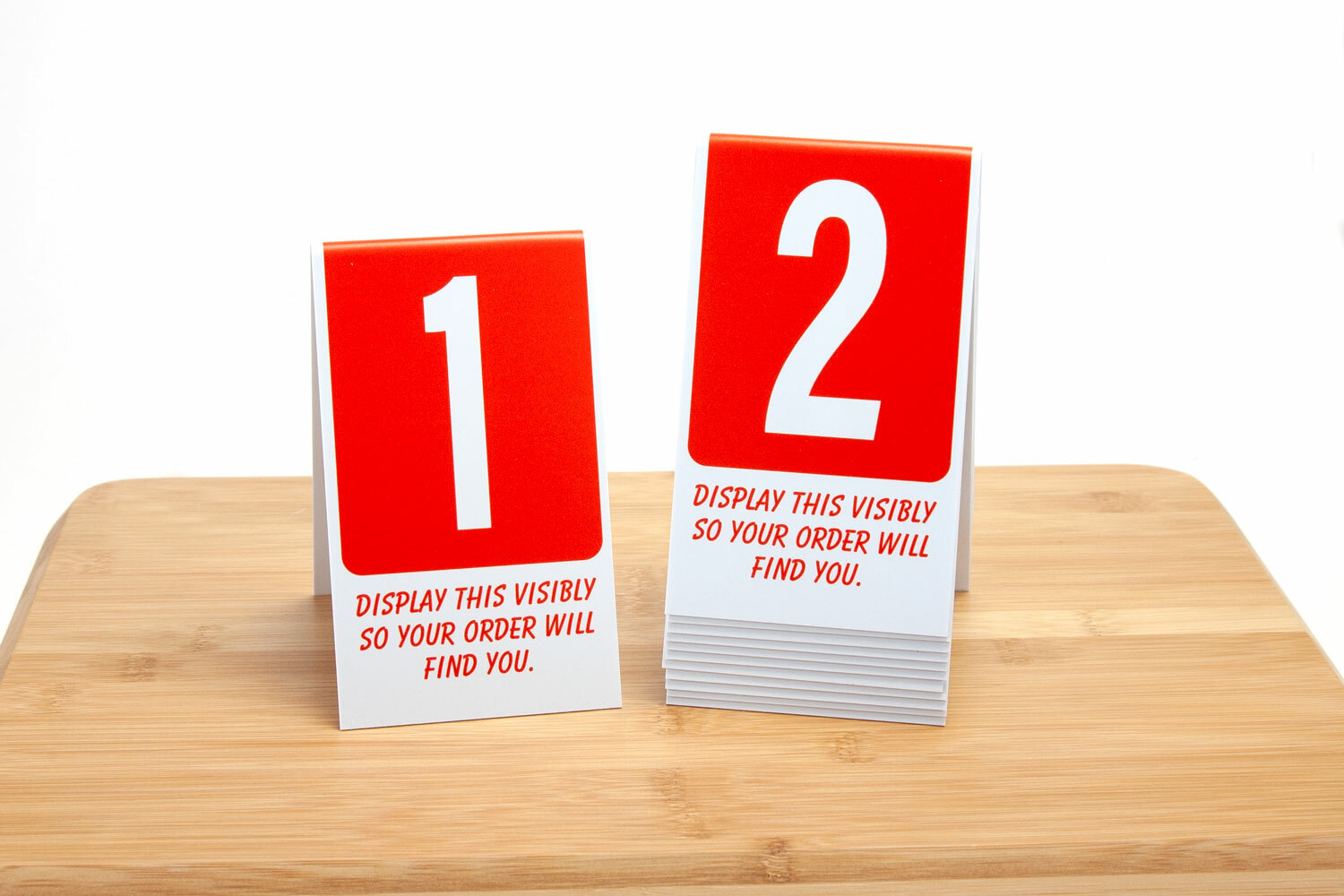 Restaurant Table Numbers 1-50, Orange w/ White Number, Tent style, Free shipping