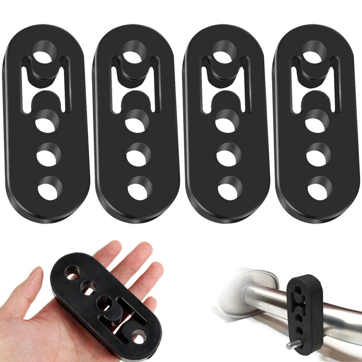 4Pcs Exhaust Hanger Rubber Adjustable Insulator Bushing Mount 4 Holes Universal