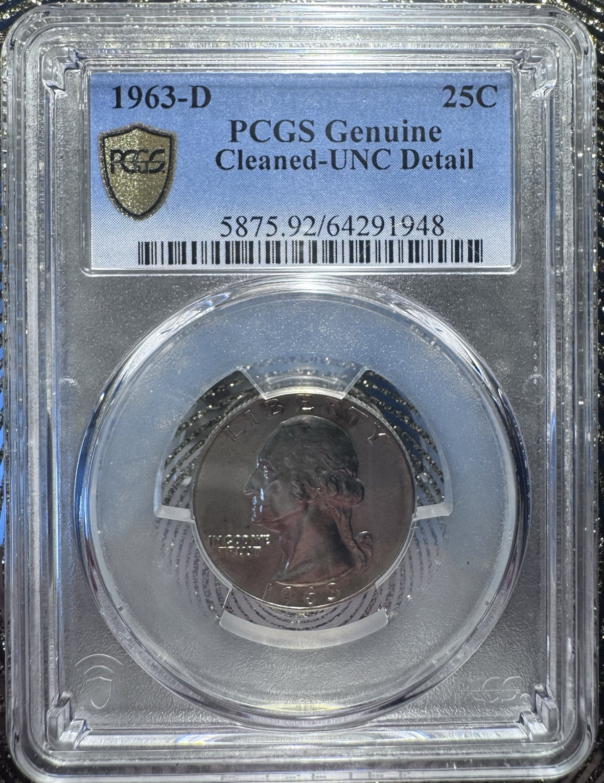 1963 D Silver Washington Quarter