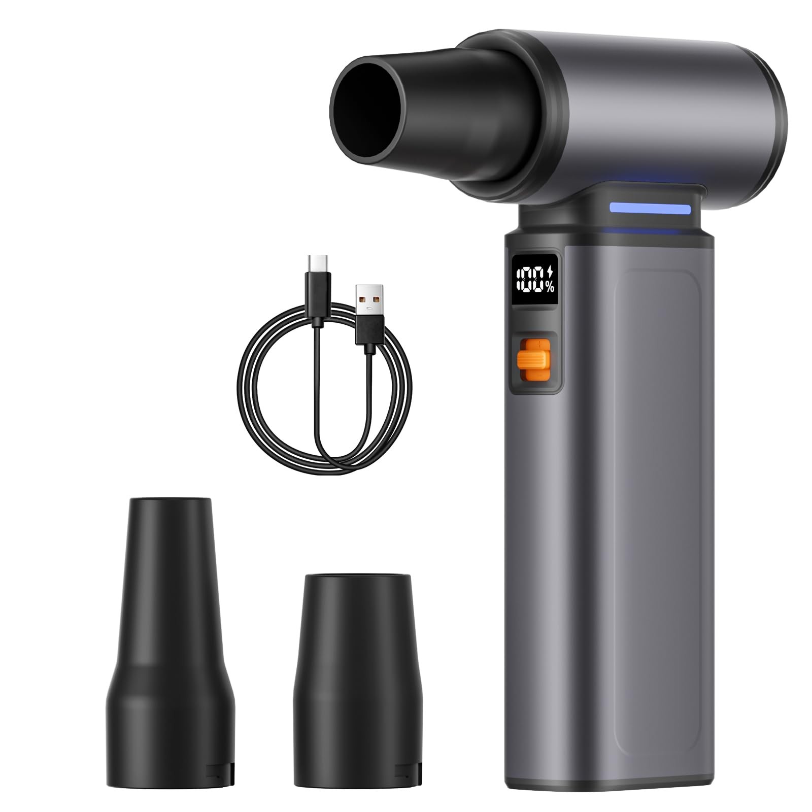Compressed Air Duster Rechargeable Electric Air Duster Portable,100 Gear Air ...