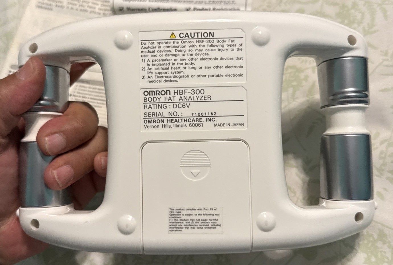 Omron Body Fat Analyzer HBF-300 Body Logic Pro Handheld Digital Display EUC